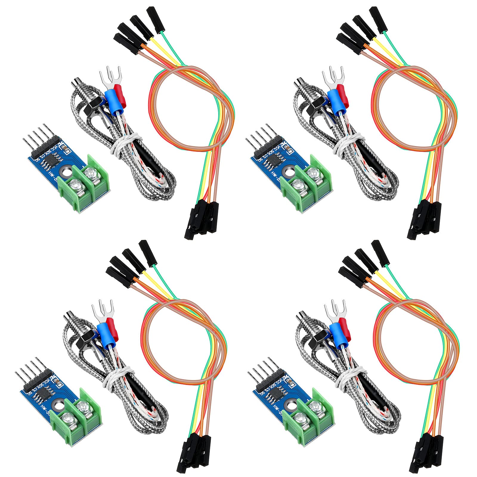 Weewooday 4 Sets Direct Current 3 5V Max6675 Themocouple Module And K Type Thermocouple Temperature Sensor Thermocouple Sensor S
