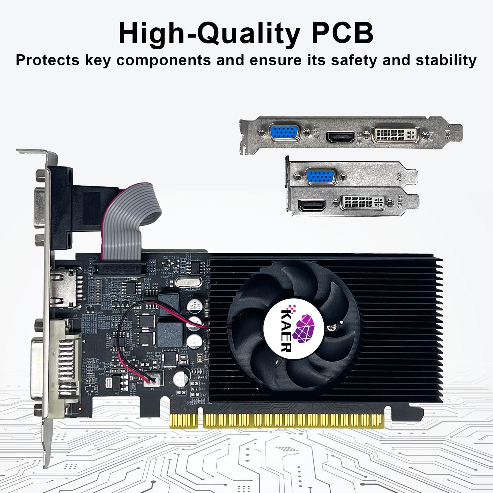 Kaer Gt 730 Graphics Card, 4Gb Ddr3, Directx 11 128 Bit, Vga/Dvi D/Hdmi, Pci Express 2.0 X 16, Nvidia Video Card, Computer Gpu