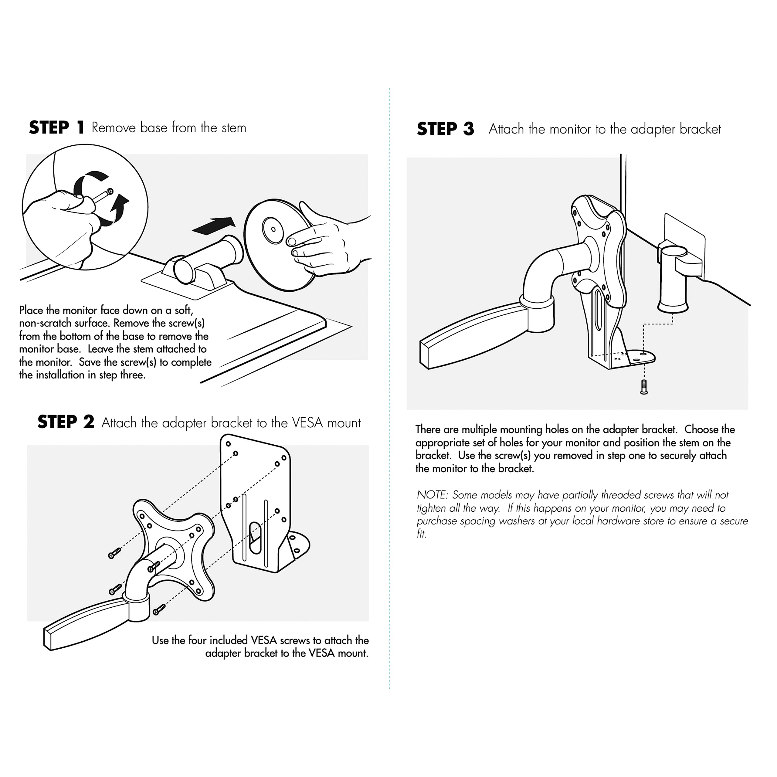 Humancentric Vesa Mount Adapter Bracket Compatible With Samsung Monitors, Fits Many Models Including Px2370, S23C350H, S24B300El, S24D300, S27B350, S24D330, S22B350, And More