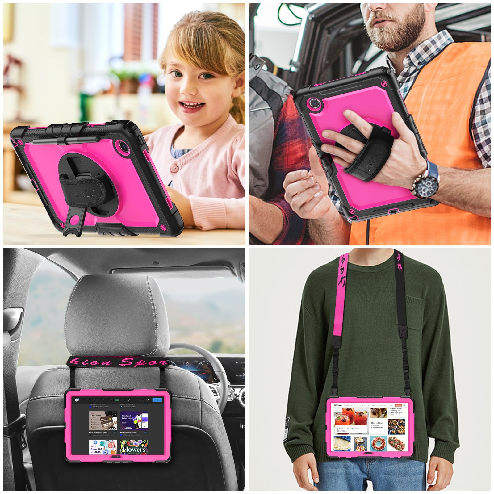 Seymac Stock Case For Lenovo Tab M11 (Tb 330Fu/330Xu) 11'' Case With Screen Protector, Drop Proof Protection With 360 Rotate Sta