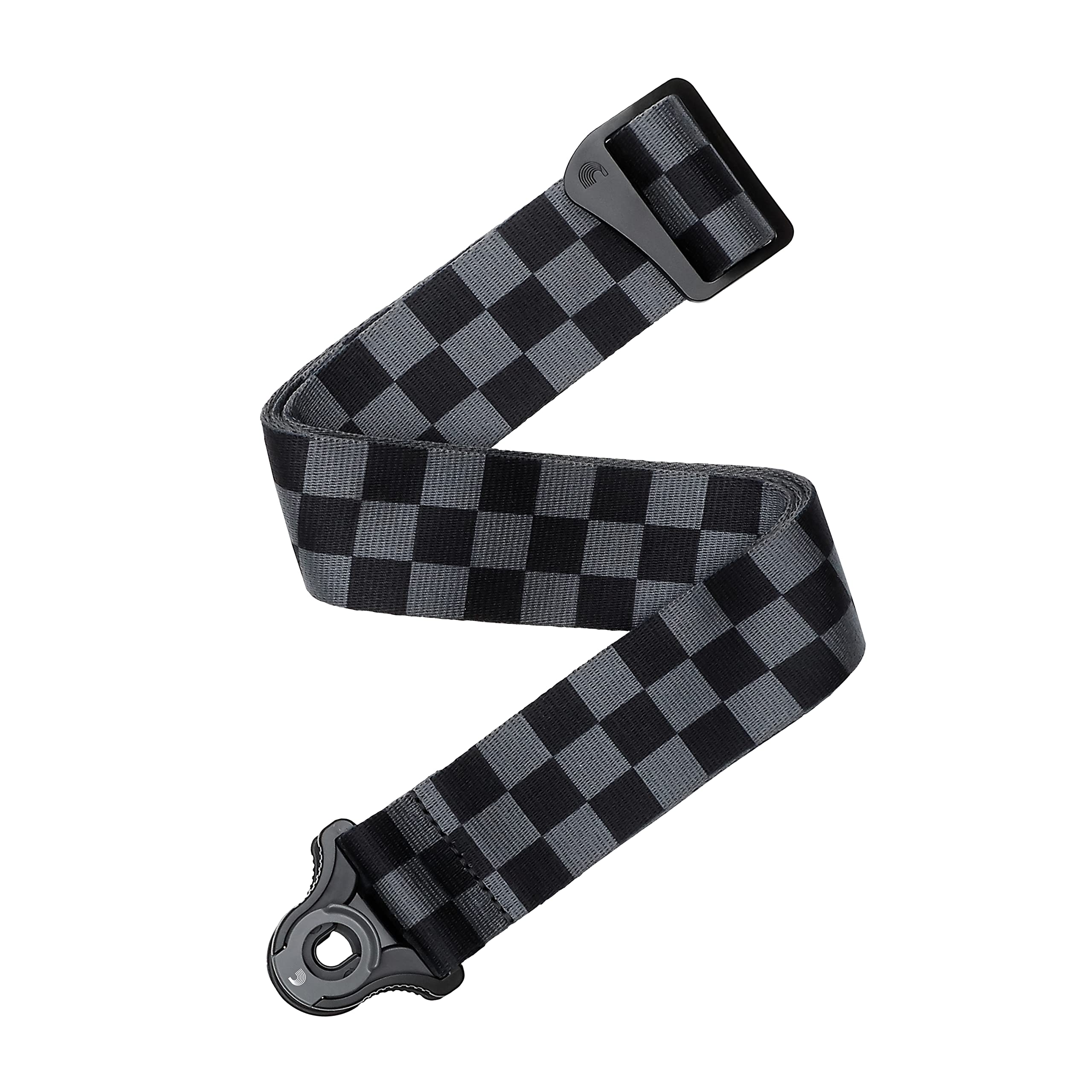 DAddario Accessories DAddario Auto Lock Guitar Strap, Checkerboard Black & Grey