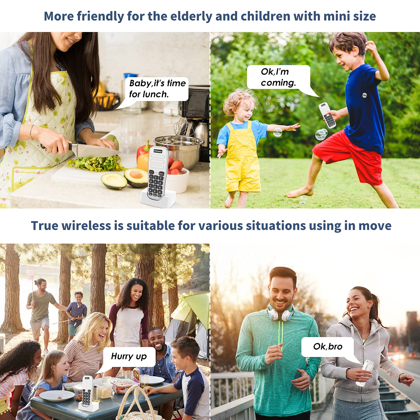 Chtoocy Rechargeable Handheld Intercoms Wireless For Home 1 Mile Range 10 Channel, Wireless Intercom System For Home Business Office, Home Room To Room Communication System (2 Packs, White)