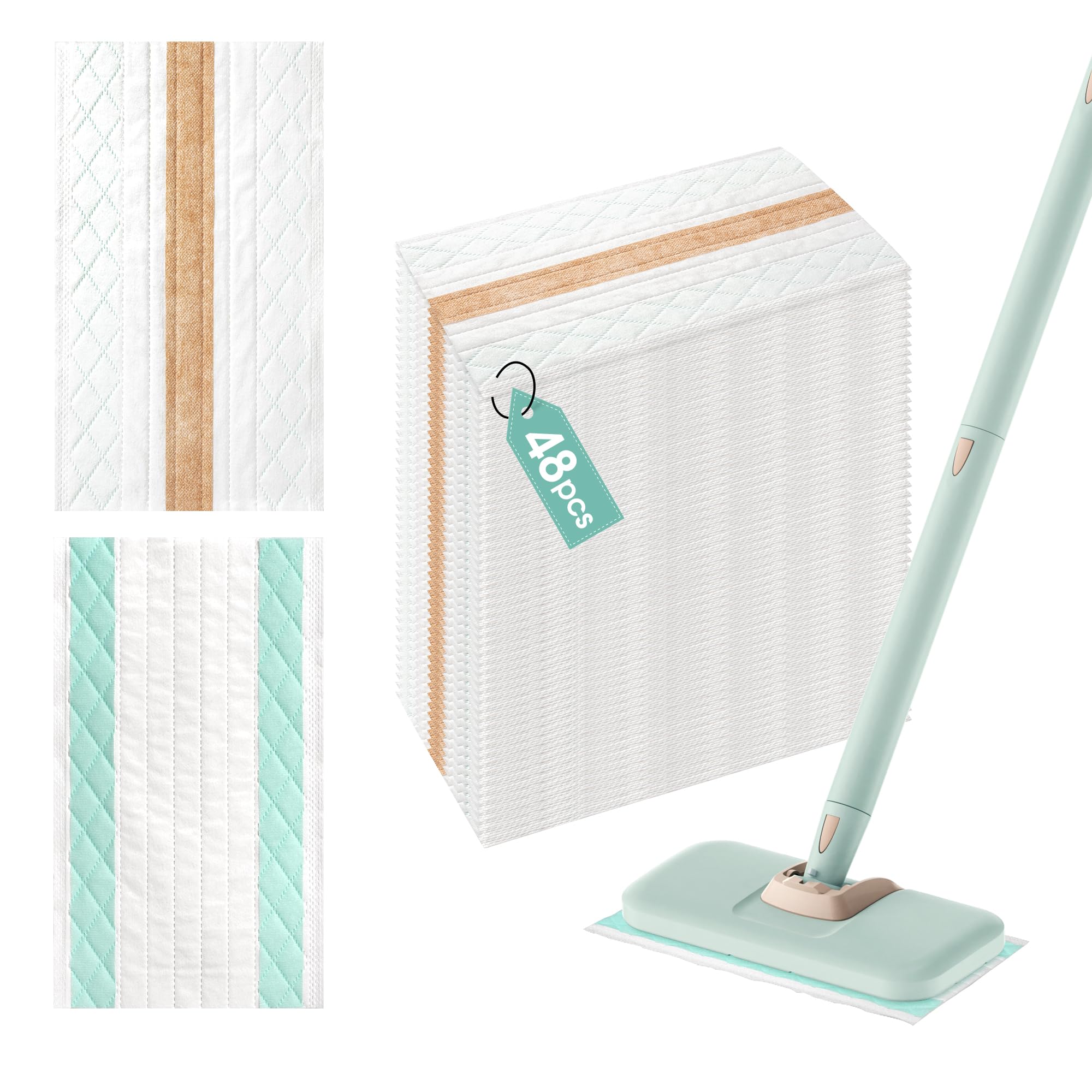 Newbealer 48 PCS Disposable Mop Pads for NB602N Steam Mop