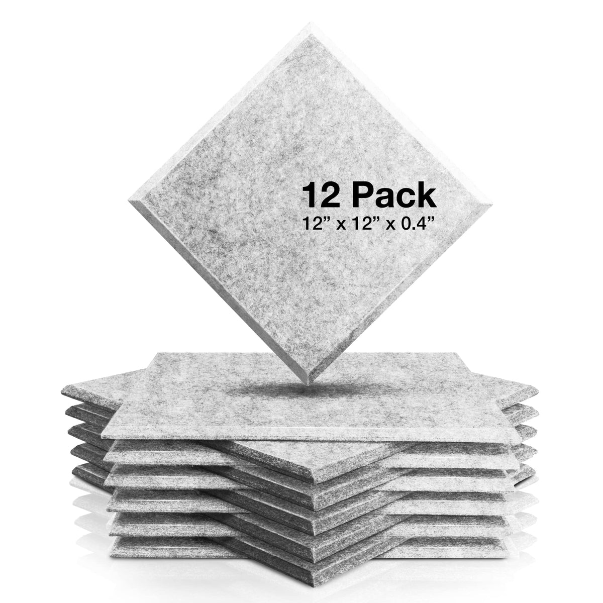 Fstop Labs 12 Pack 0.4' X 12' X 12' Acoustic Foam Panels, Sound Absorbing Panel, Beveled Edge Tiles Soundproof Foam Insulation, Soundproof Wall Panels
