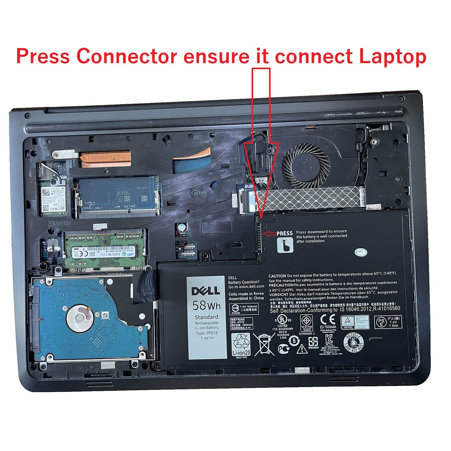 Dell 0Pd19 Battery 7.4V 58Wh For Dell Inspiron 14 5442 14 5443 14 5445 14 5447 14 5448 14 5457 15 15 5542 15 5543 15 5545 15 554