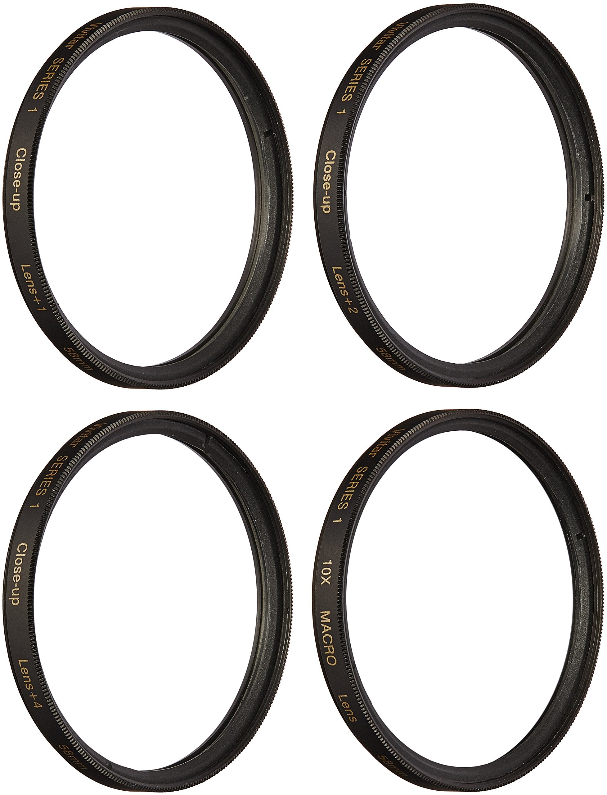 Vivitar +1 +2 +4 +10 Close Up Macro Filter Set With Pouch (58Mm)