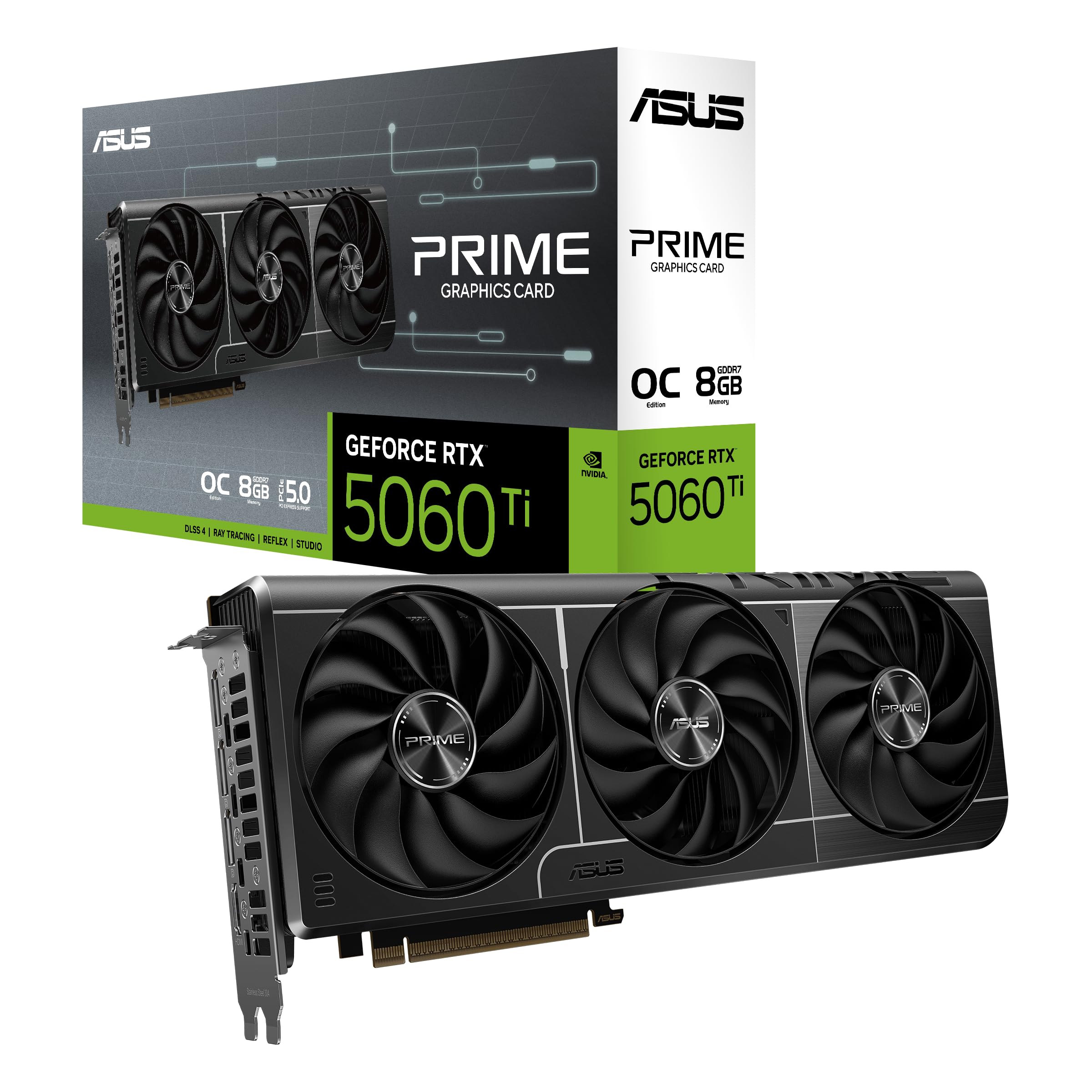 ASUS The SFFReady Prime GeForce RTX 5060 Ti 8GB GDDR7 OC Edition Graphics Card (PCIe 5.0, 8GB GDDR7, HDMI/DP 2.1, 2.5Slot, Axi