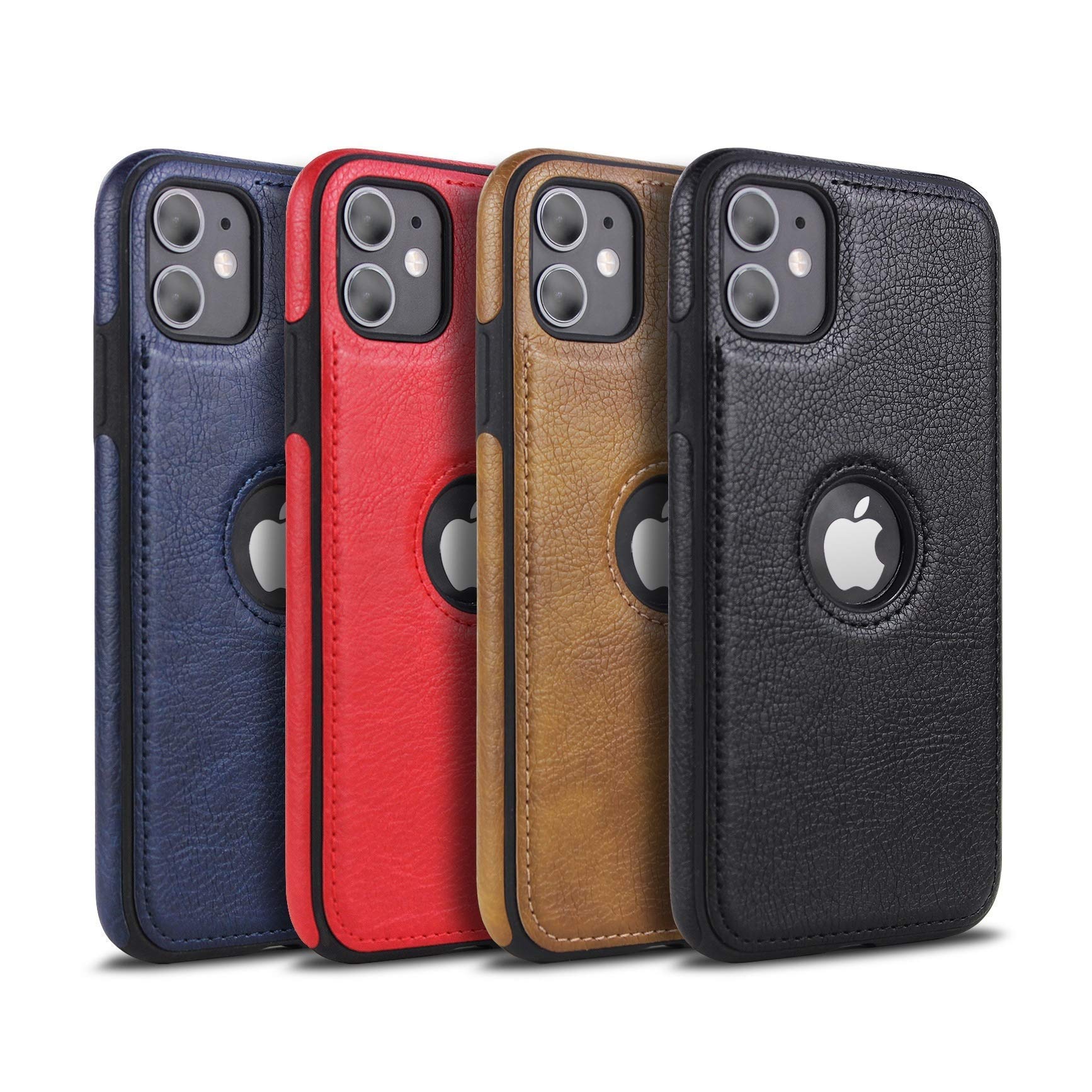 Topsem Retro Leather Case For Iphone 11 Anti Knock Back Cover Soft Tpu Business Shell Phone Case (Blue, For Iphone 11)
