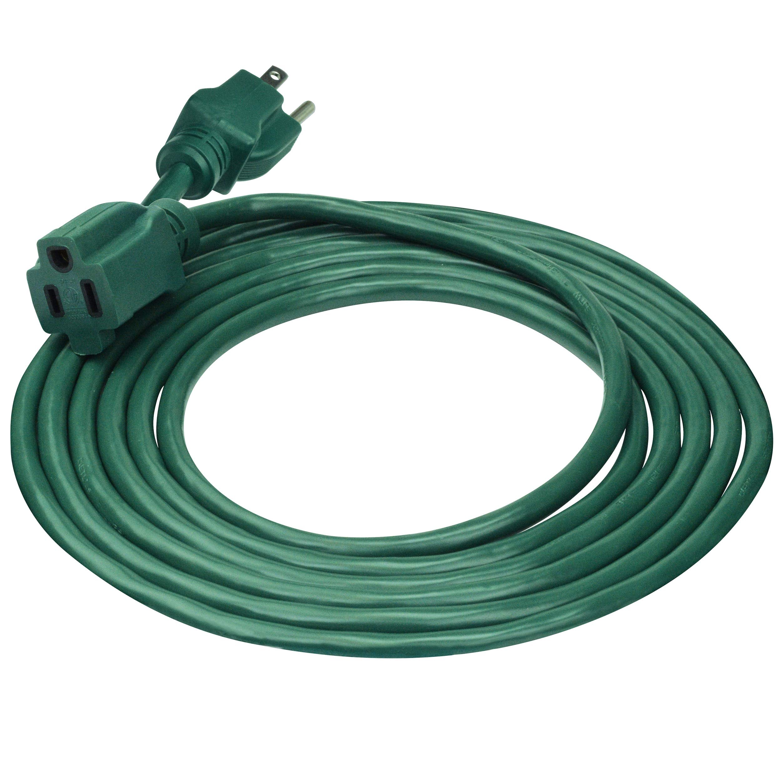 Clear Power Outdoor Extension Cord   9 Ft, Green | Lawn & Garden, 16/3 Sjtw, Water & Weather Resistant, Flame Retardant, 3 Prong