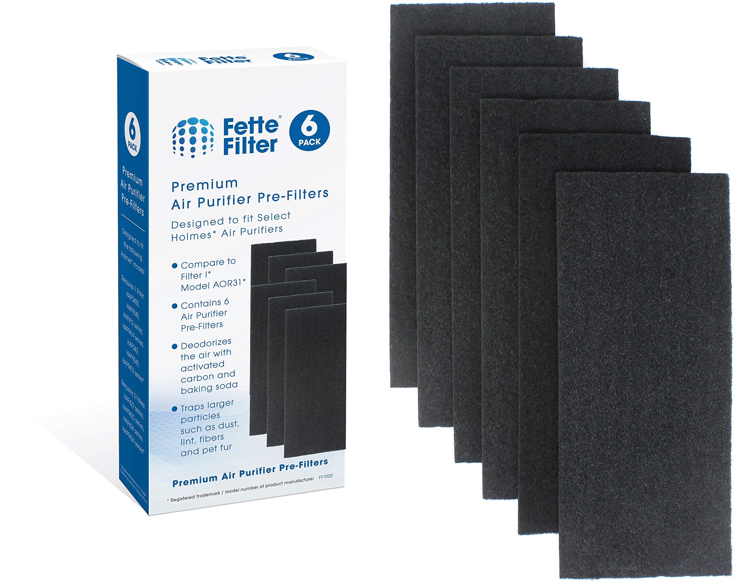 Fette Filter   Replacement Carbon Pre/Post Filters Compatible With Holmes Air Purifiers   Compatible With Part Aor31 Filter I In