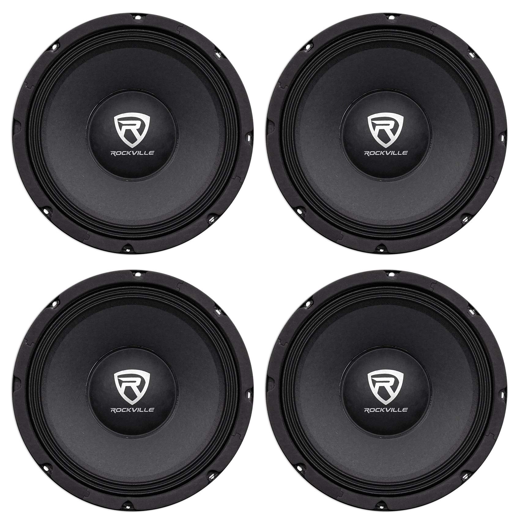 Rockville RM104PRO 10 in 2400-Watt Peak SPL Car Midrange Mid-Bass Pro Speakers 4-Ohm, CEA Compliant, Kevlar Reinforced Cone, for