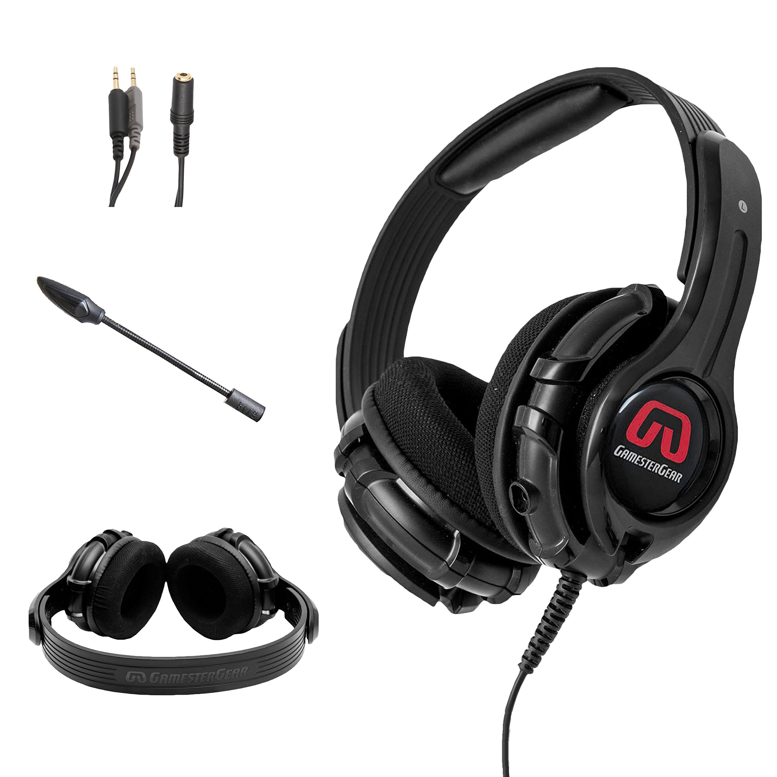 IO CREST Gaming Headset - Over-Ear Stereo Headphones with Detachable Mic for PC, PS4, Xbox One, iPad, Mac - Model OG-AUD63084