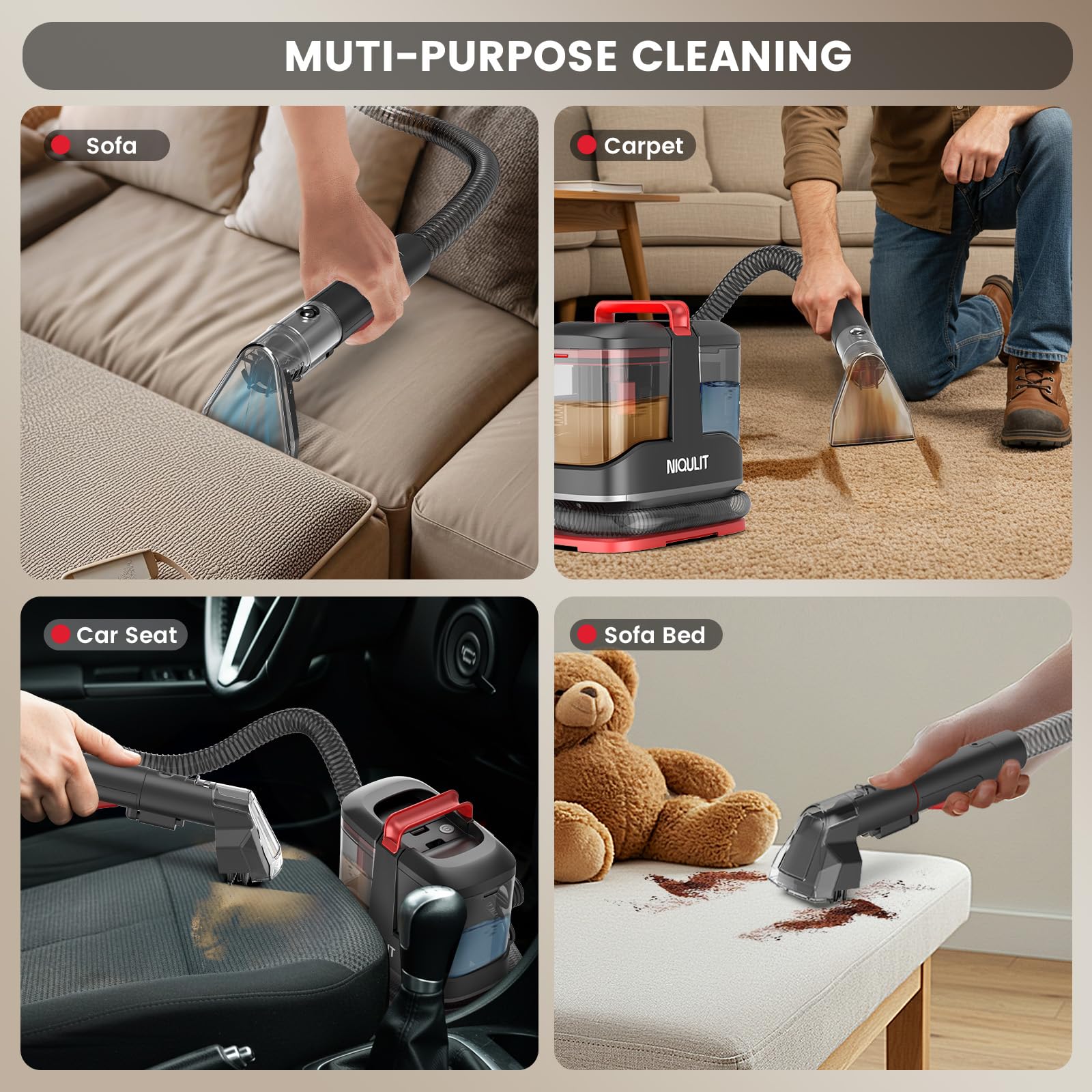 Portable Spot Cleaner Machine For Carpet And Upholstery, Spot Cleaner For Area Rug, Stair And Furniture