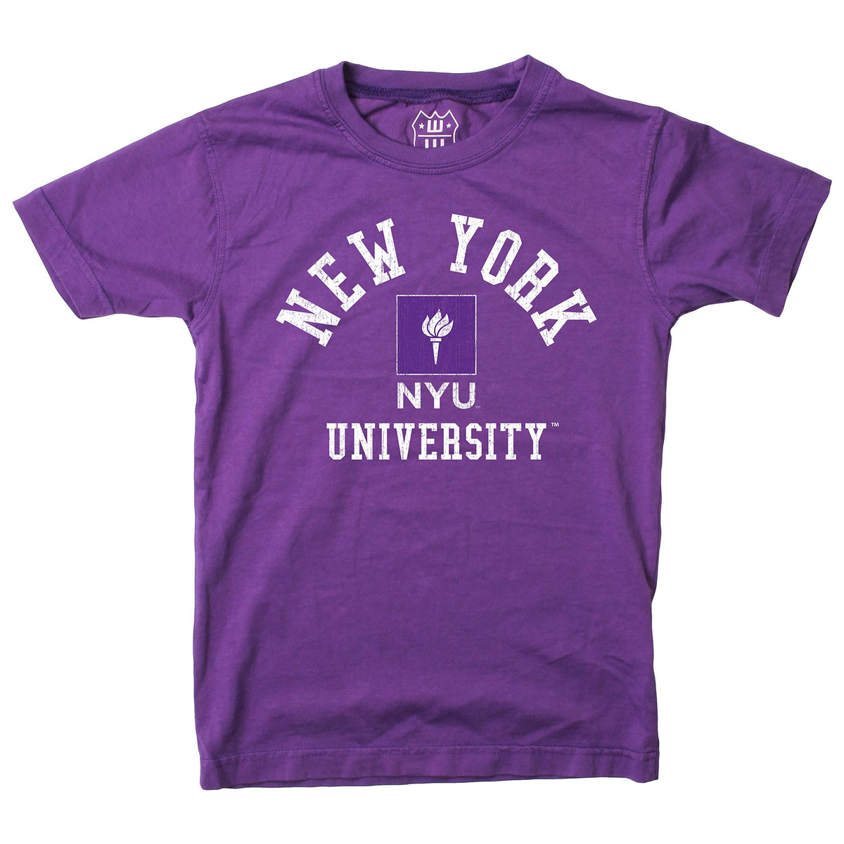 Wes And Willy Ncaa Kids Ss Organic Cotton Tee Shirt, Nyu Violets, Grape, S