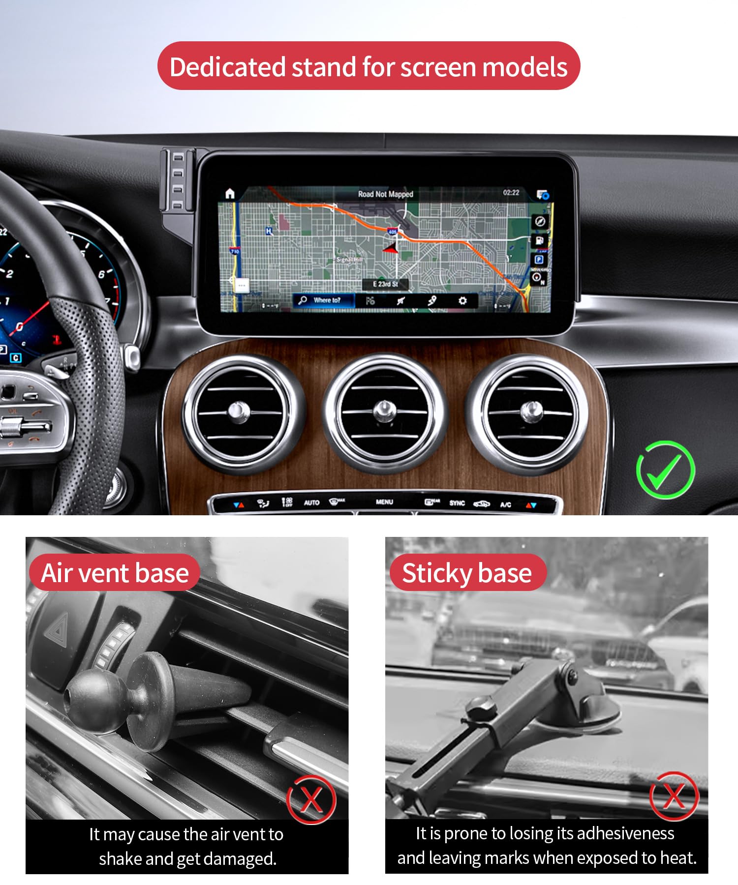 Masergogo Wireless Charging Car Phone Holder For Mercedes Benz Glc-Class 2020-2022/C-Class 2019-2021 Accessories 10.25 Inch Scre