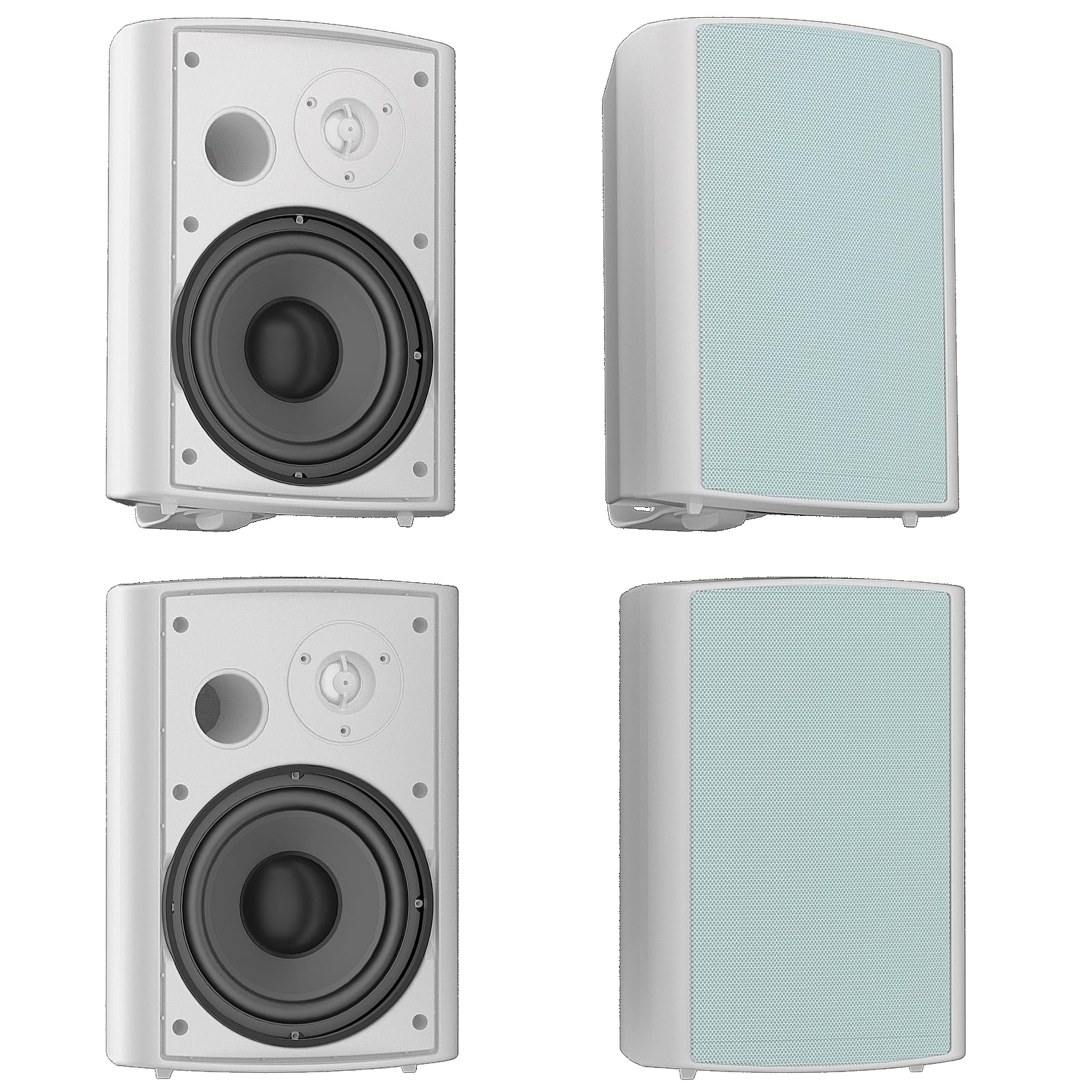 Herdio 6.5 Inches Outdoor Speakers Wired Waterproof Passive,Wall Mount Speakers with 800 Watts Powerful Bass for Home Patio Gard