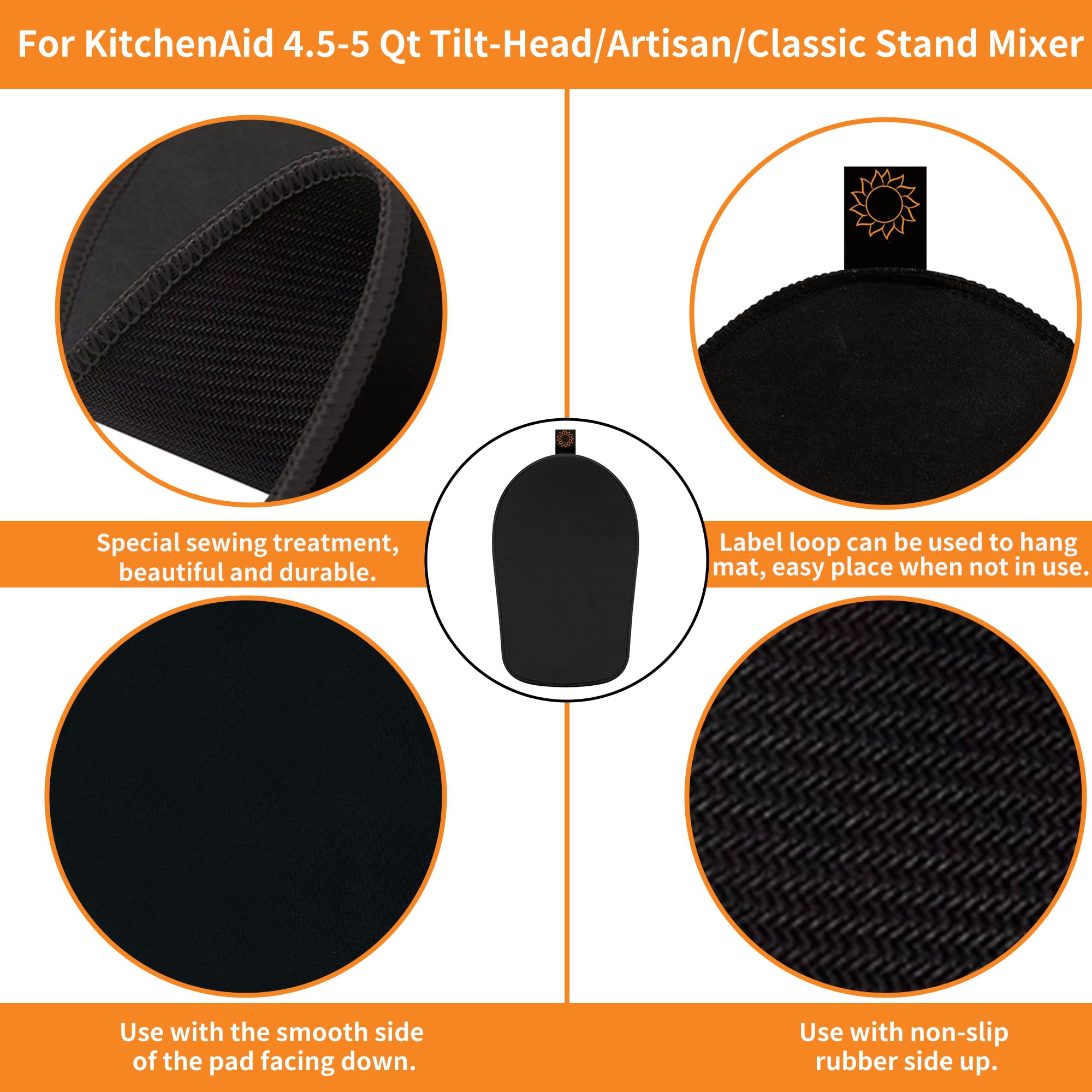 Sliding Mat For Kitchenaid Mixer, Mixer Mover Slider Mat Pad Compatible With Kitchenaid 4.5 5 Qt Tilt Head Stand Mixer, Kitchen