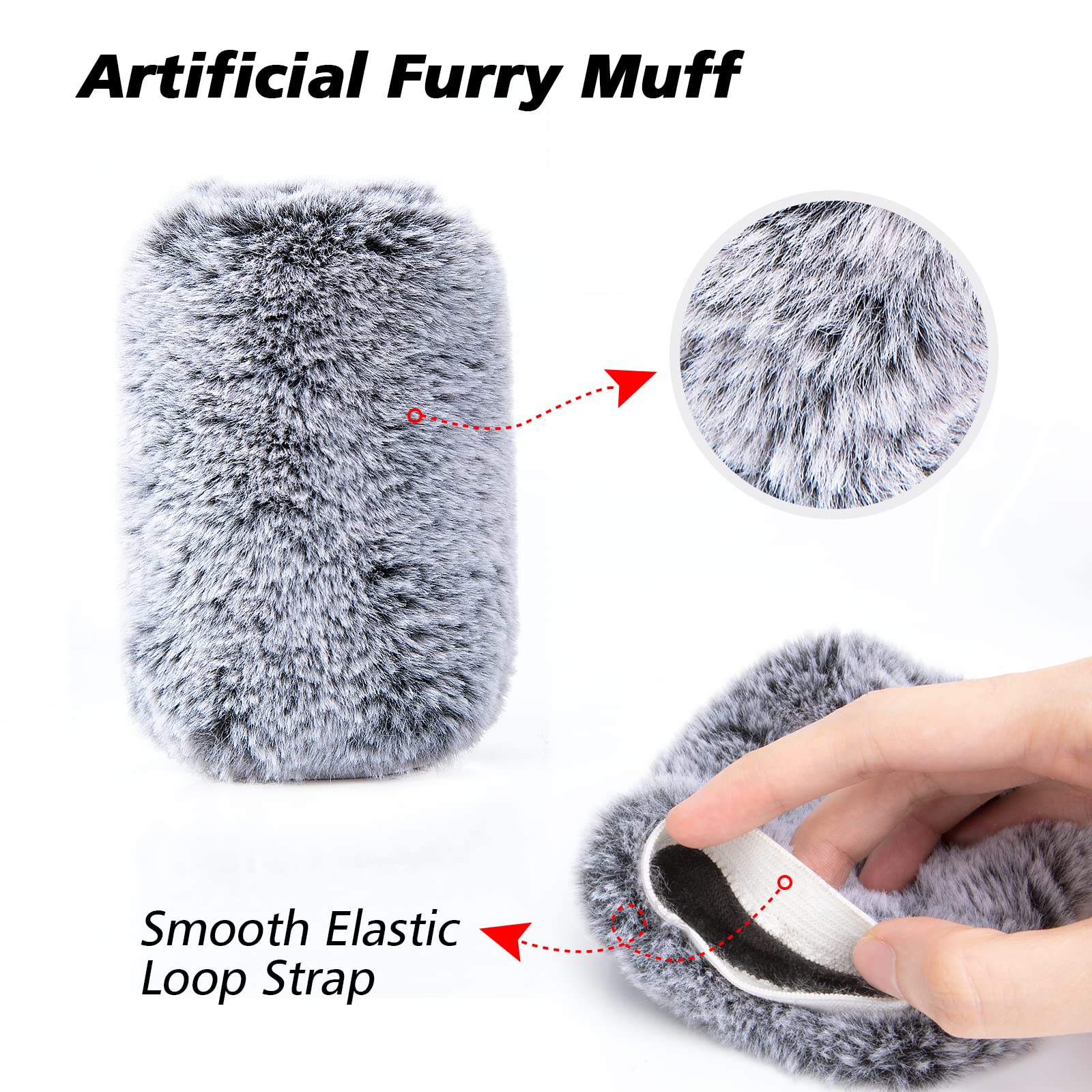 SUNMON Microphone Windscreen Pop Filter - Foam Cover & Furry Muff for HyperX QuadCast S (2 Pack) - QuadCast Pop Filter & Furry Foam