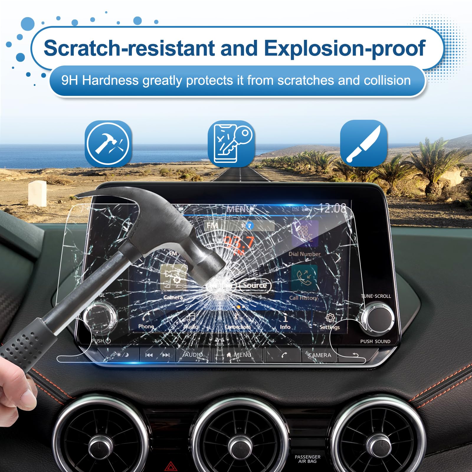 Coleya 2020 2023 2024 Sentra Screen Protector For Nissan Sentra (Sv/Sr) 8 Inch Touch Screen, 2023 N Issan Sentra Tempered Glass