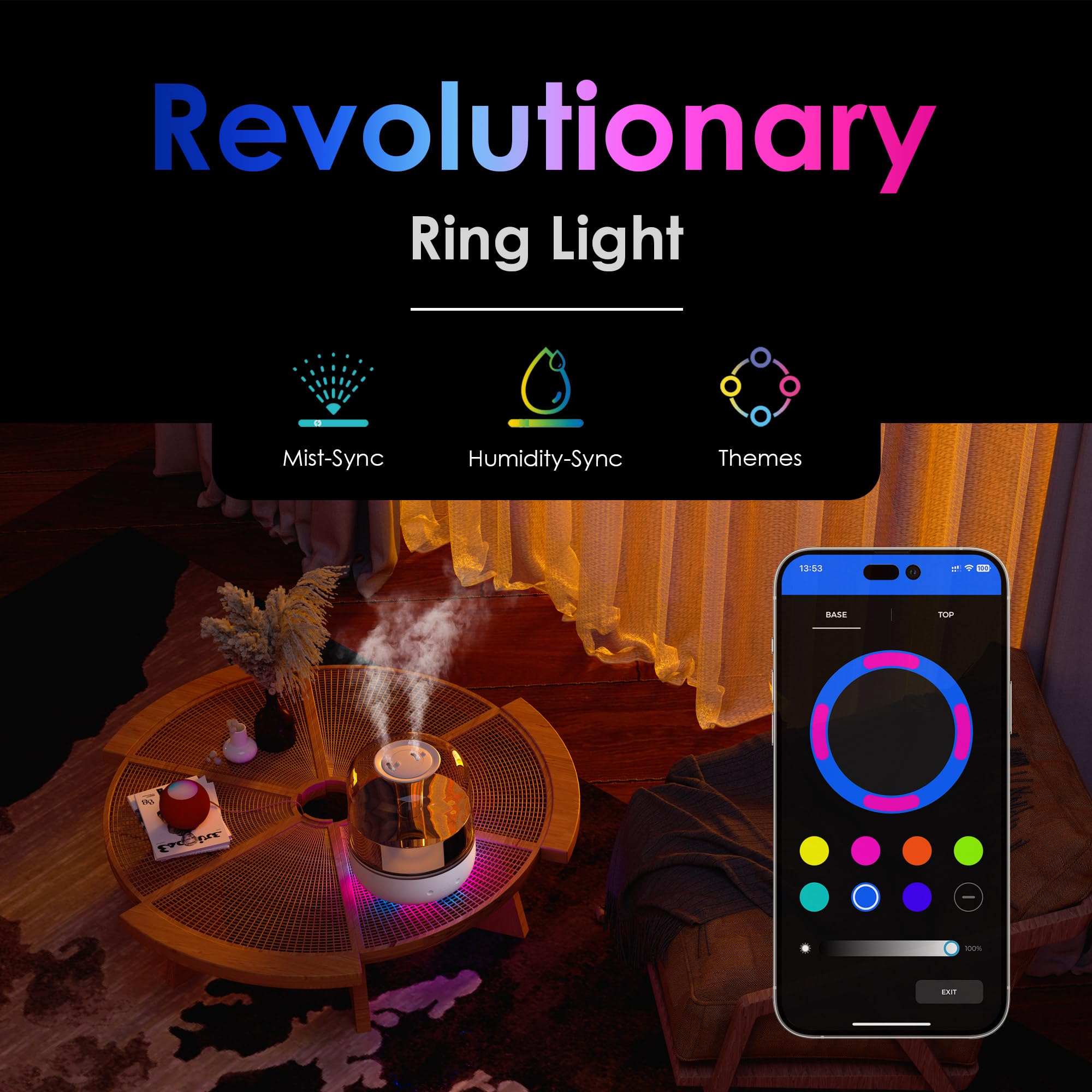 Airversa Humidifiers For Home Bedroom Large Room Smart Works With Apple Home Over Thread 5.5L Cool Mist For Indoor Use App/Voice