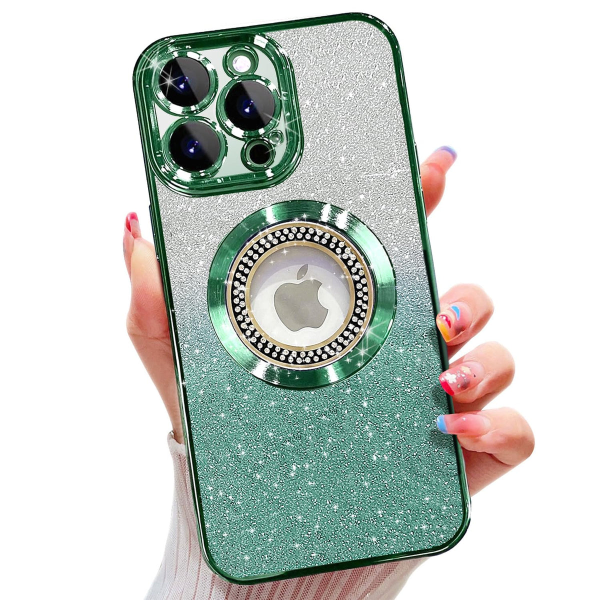 Misscase Case For Iphone 15 Pro Compatible With Magsafe,Full Protection Slim Shockproof Anti Scratch Magnetic Glitter Case With