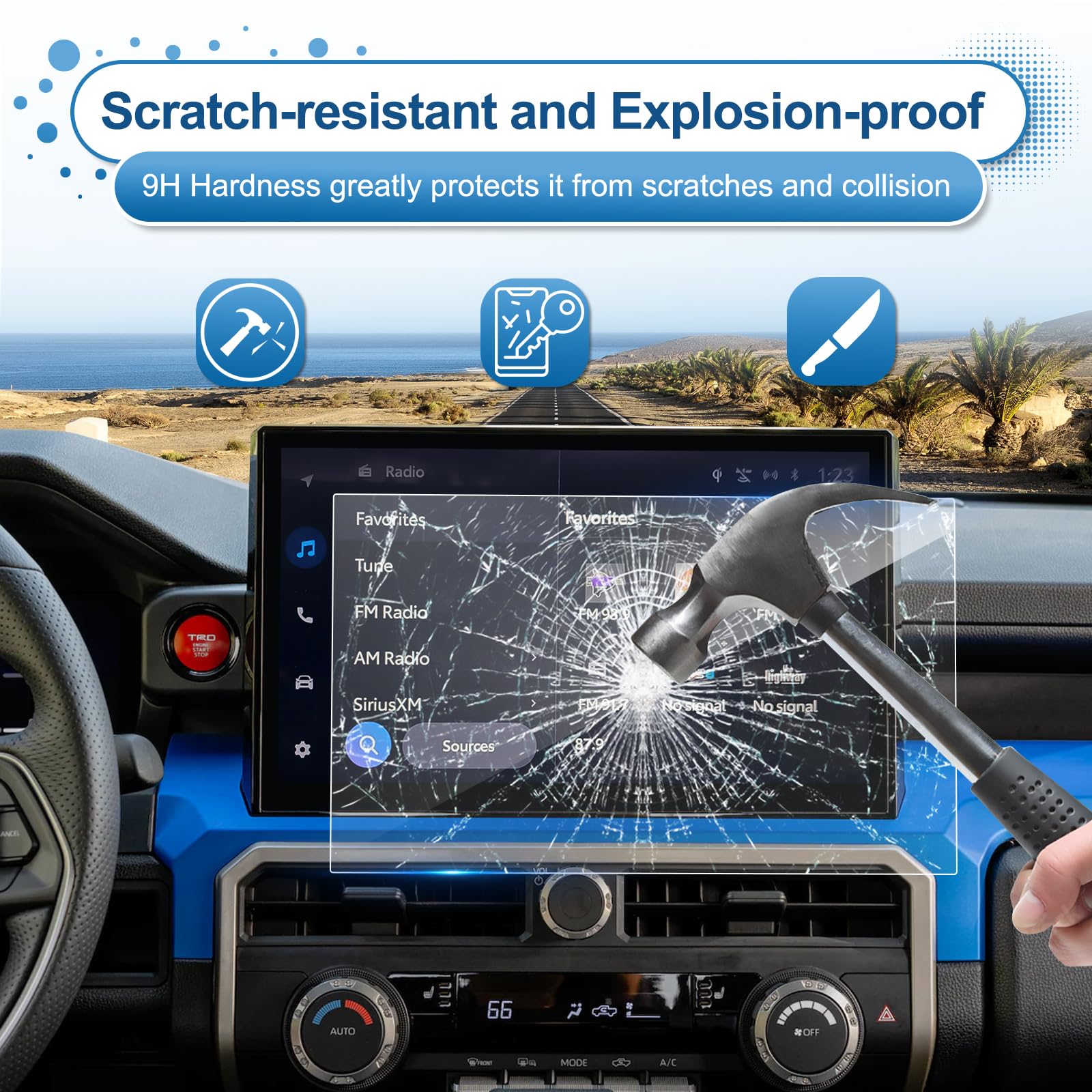 Coleya Updated 2024 Tacoma Screen Protector For Toyota Tacoma (Limited/Trailhunter/Trd Pro/Trd Sport/Trd Off Road)14 In Touchscr