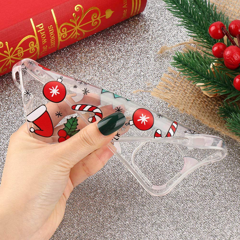 Lchulle For Iphone Xr Christmas Case Xmas Santa Holiday Transparent Clear Design Women Men Kids Soft Tpu Silicone Shockproof Pro