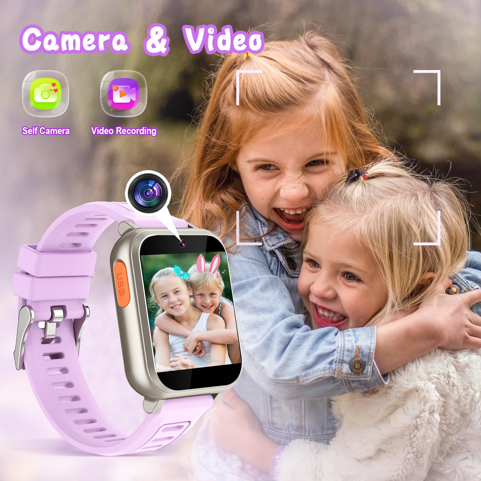 Sedzofan Kids Game Smart Watch With 24 Puzzle Games, Hd Touch Screen, Camera, Video, Music Player, Pedometer, Alarm Clock, Flash
