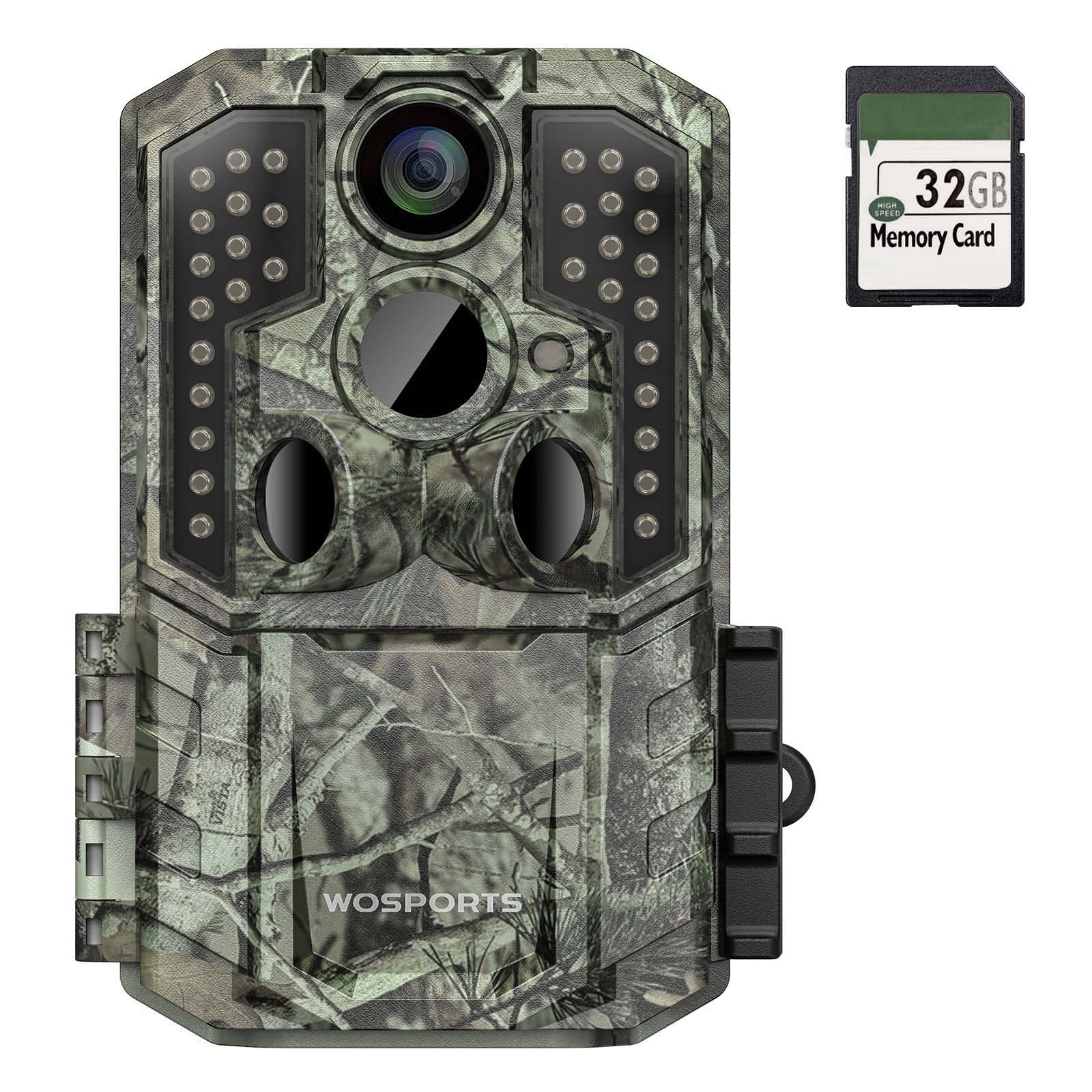 Wosports Trail Camera,36Mp 4K 0.2S Trigger Motion Activated,Game Hunting Camera With Night Vision Ip66 Waterproof 2.0''Lcd 120Wi