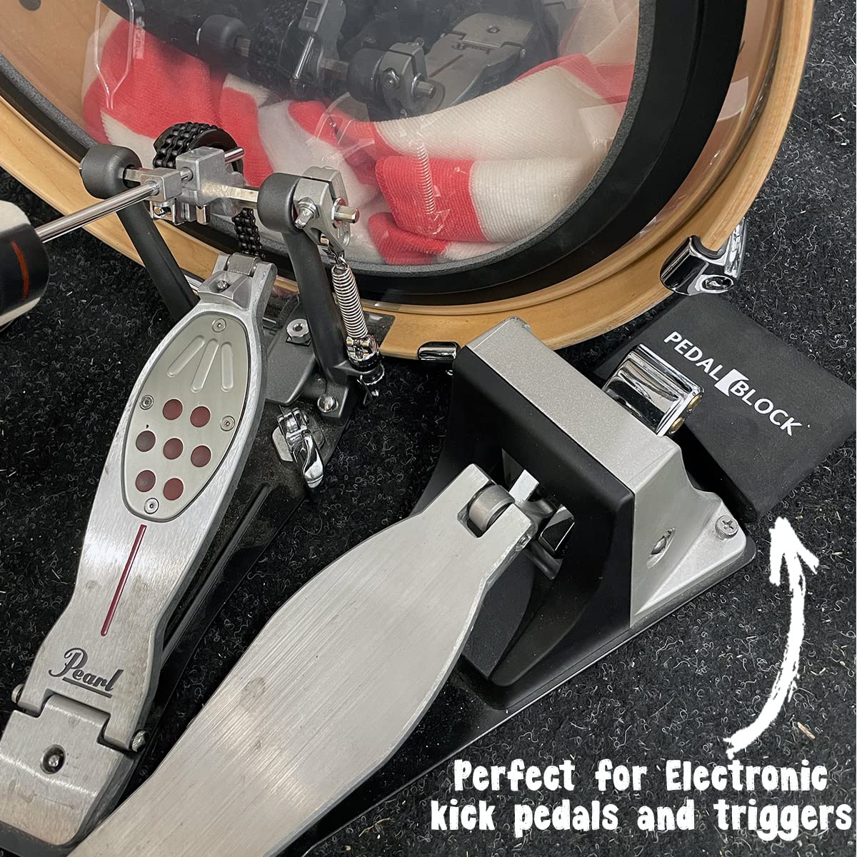 Pedalblock - Hi-Hat And Pedal Anchor System - Total Slide Prevention - For Double Kick Pedal, Hi-Hat Stand, Keyboard Pedal, Elec