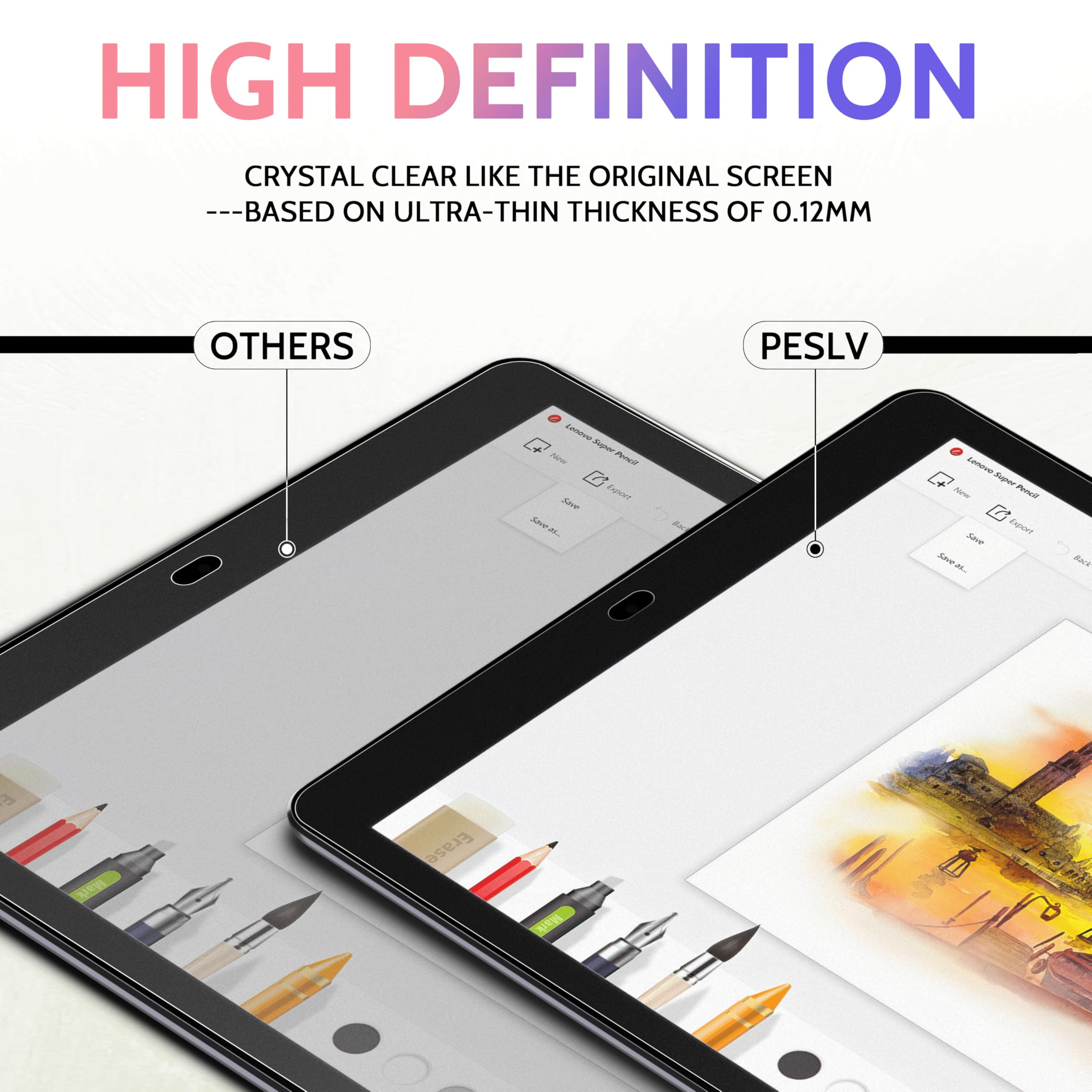 Peslv Matte Anti Glare Screen Protector for iPad 9th/8th/7th (10.2-Inch) - Blue Light Filter, Paper Feel for Drawing & Writing