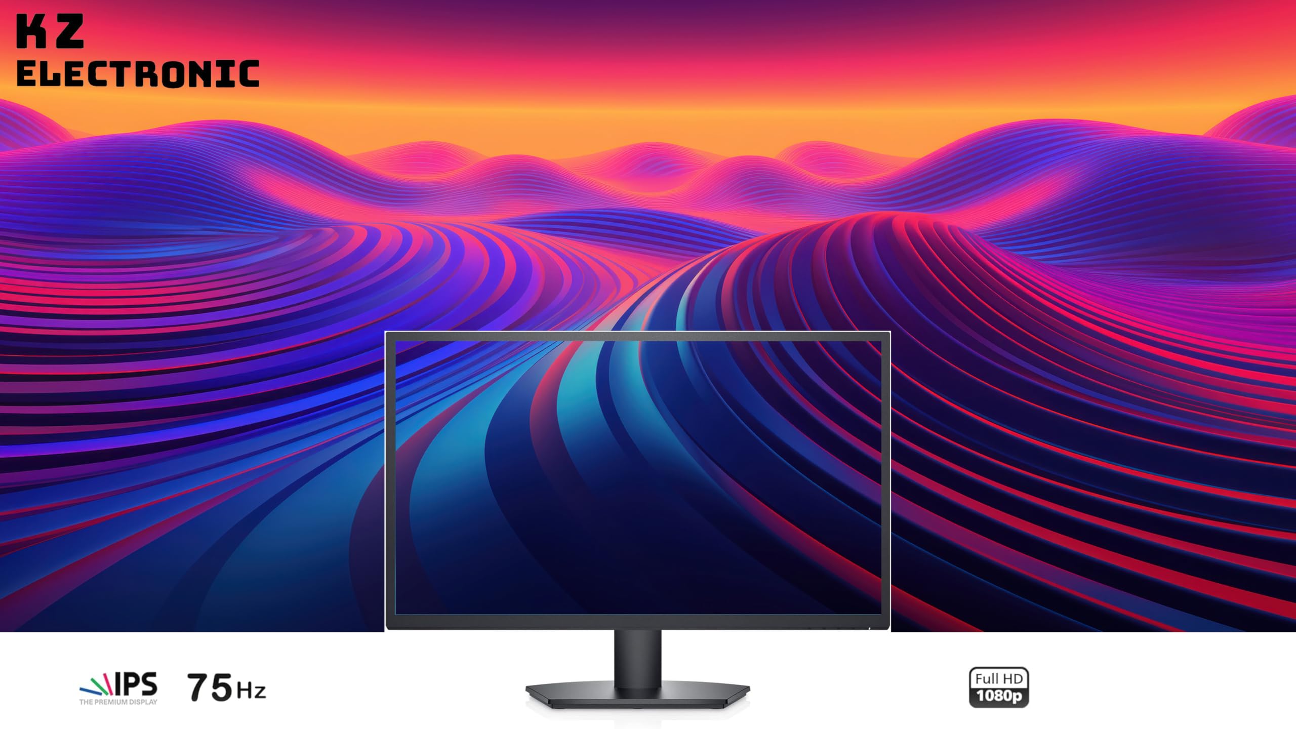 Hp 24'' Fhd Monitor - Ips Led - Amd Freesync - 75Hz - Vesa - Low Blue Light - Flicker Free - Anti-Glare, Hdmi & Vga, Black