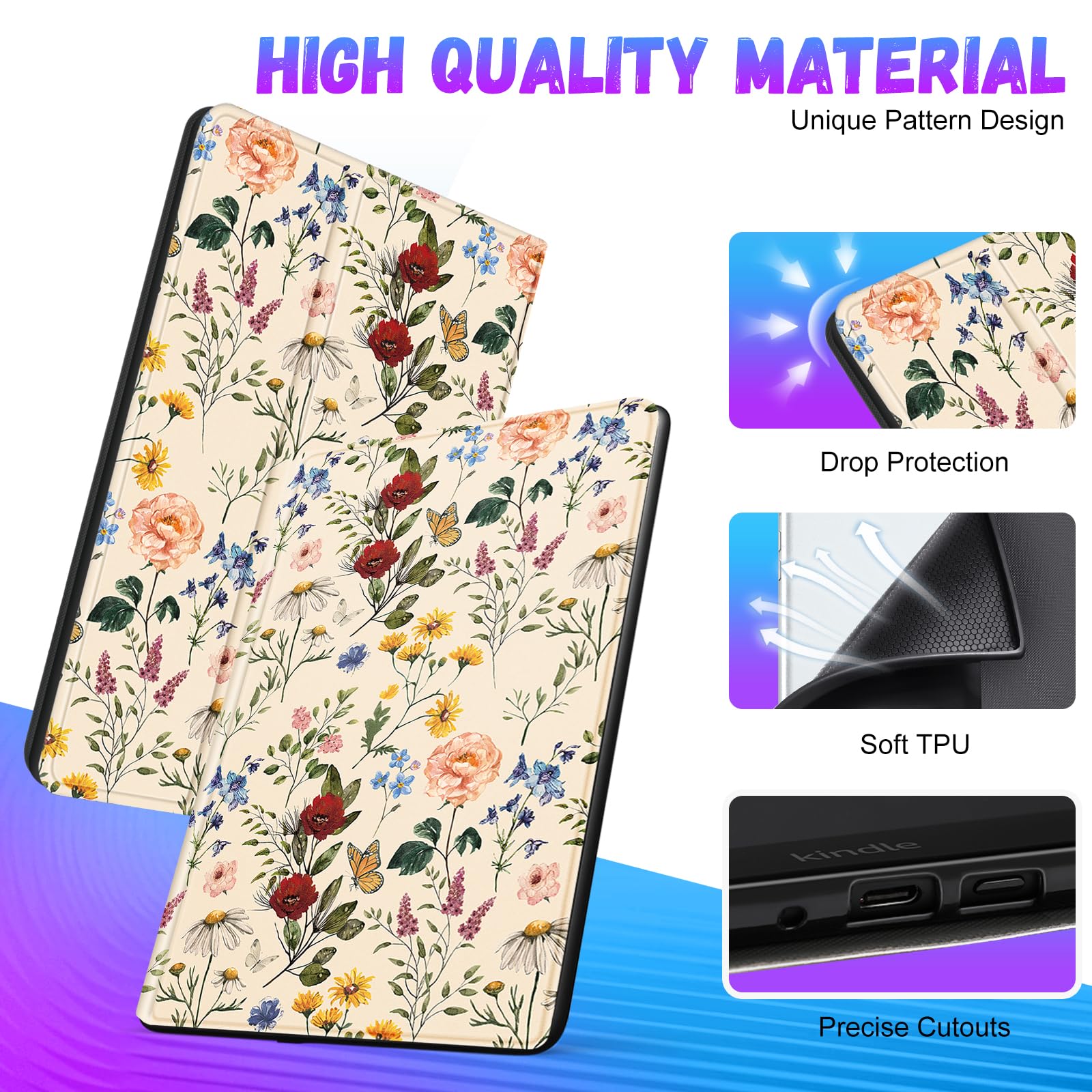 Uppuppy For Kindle Paperwhite 11Th Generation Case 6.8 Inch 2021 / Paperwhite Signature Edition Cute Women Girls Teens Kids Uniq