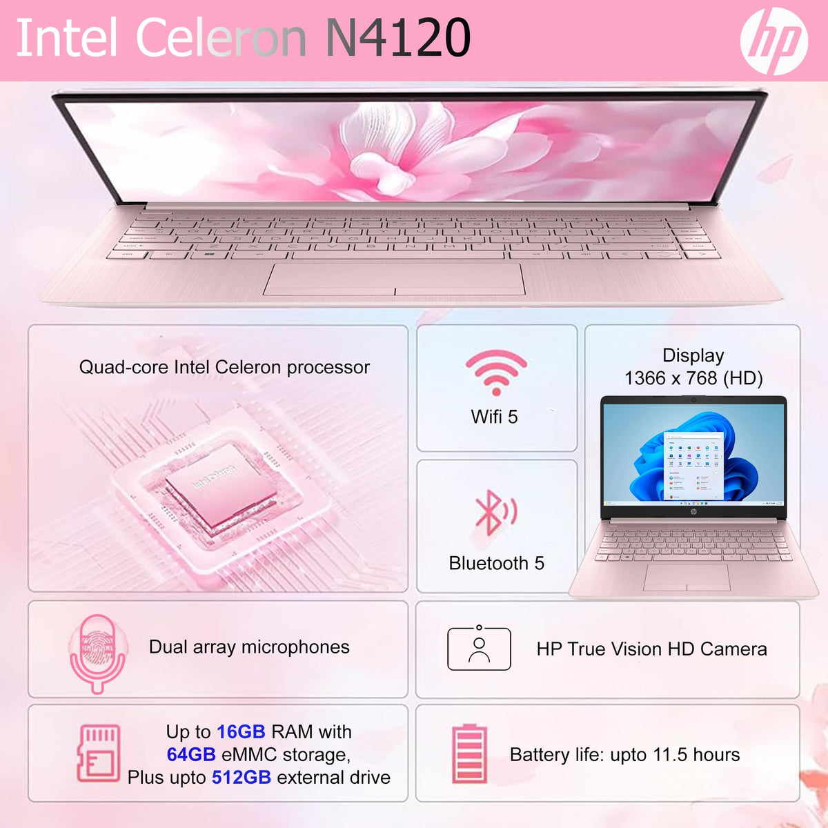 Hp Ultralight 14 Inch Laptop With Intel 4 Core Processor With Microsof ...