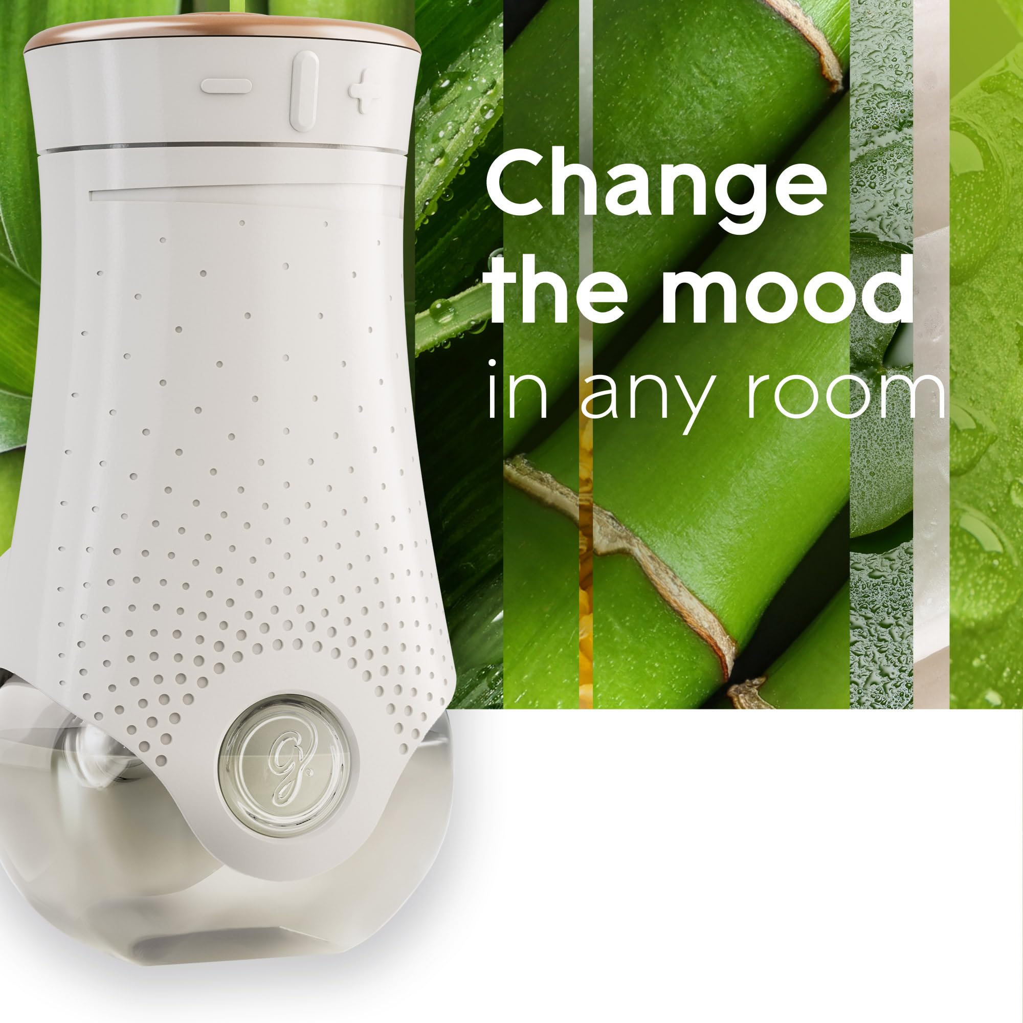 Glade Plugins Refills Air Freshener Starter Kit, Scented And Essential Oils For Home And Bathroom, Bamboo & Waterlily Bliss, 4.0