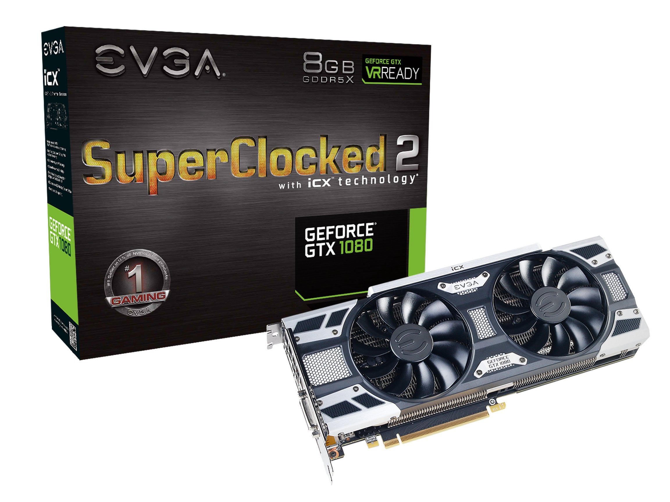 Evga Geforce Gtx 1080 Sc2 Gaming, 8Gb Gddr5X, Icx Technology   9 Thermal Sensors & Rgb Led G/P/M, Asynch Fan, Optimized Airflow