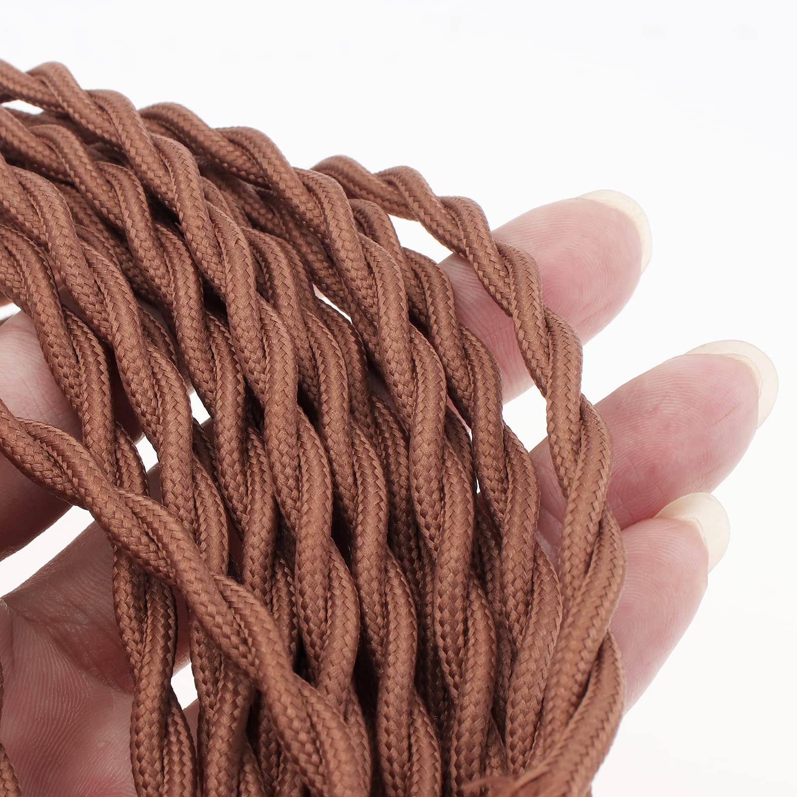 Rtnlit 11.8Ft Twisted Cloth Covered Lamp Cord With Switch Button And Molded Plug,18 Gauge Fabric Electrical Cord, Stripped Ends