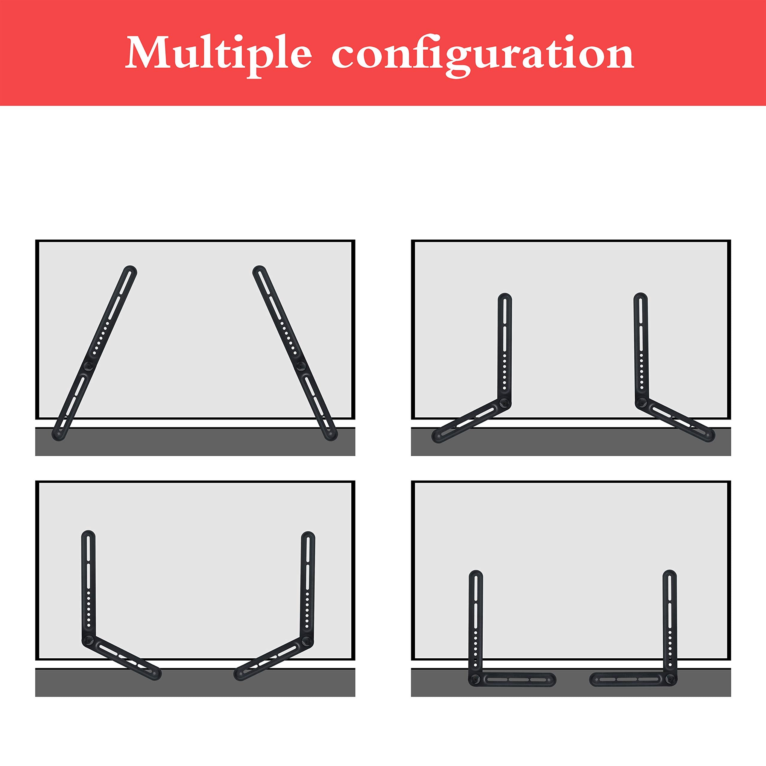 Dynavista Soundbar Mount Sound Bar Tv Bracket For Mounting Above Or Under Tv, Fits 22Lbs(10Kg) With Adjustable Long And Short Ex