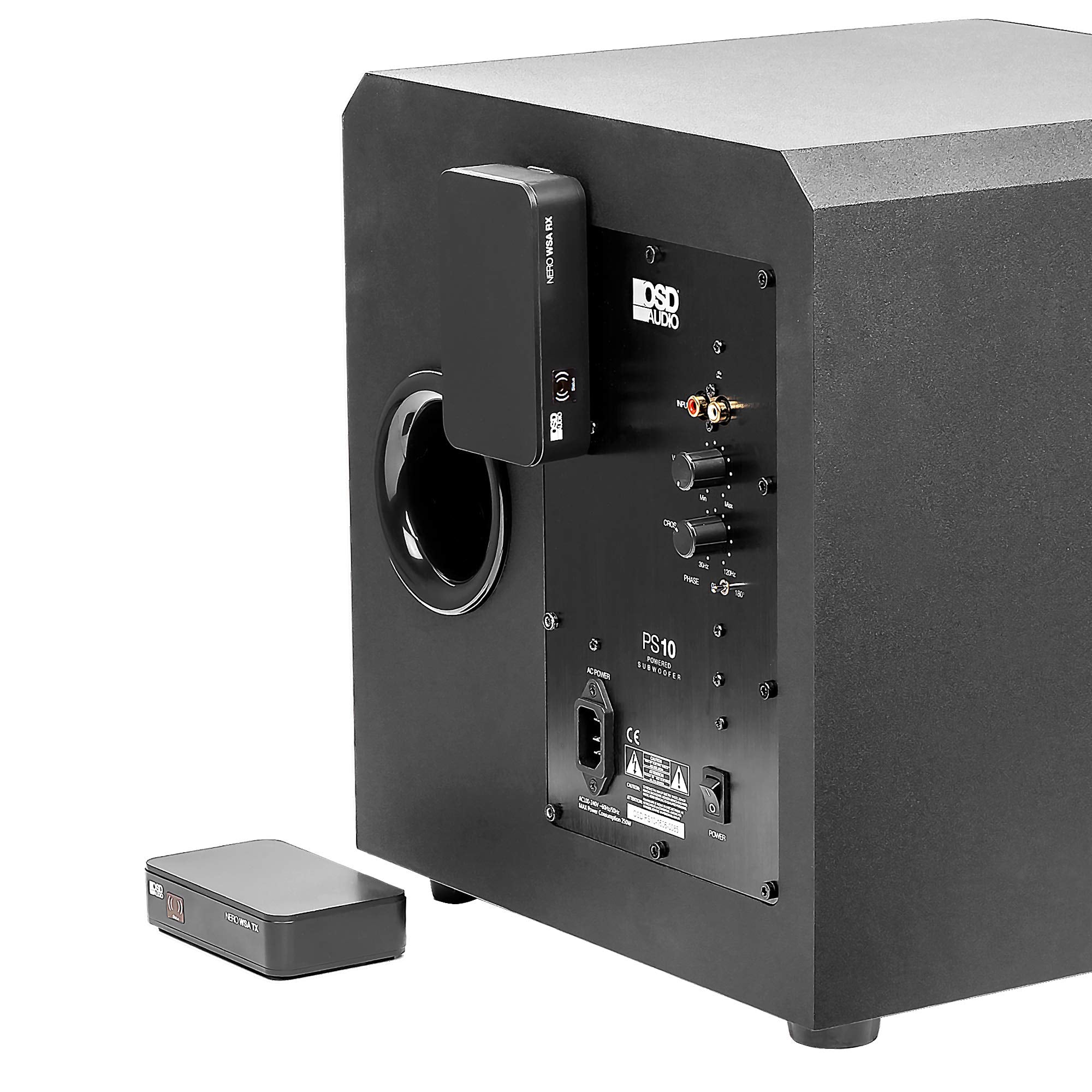 OSD Wireless 5.8G Subwoofer Transmitter/Receiver Kit Dual Source, Diversity Antennas and Brackets Nero WSA