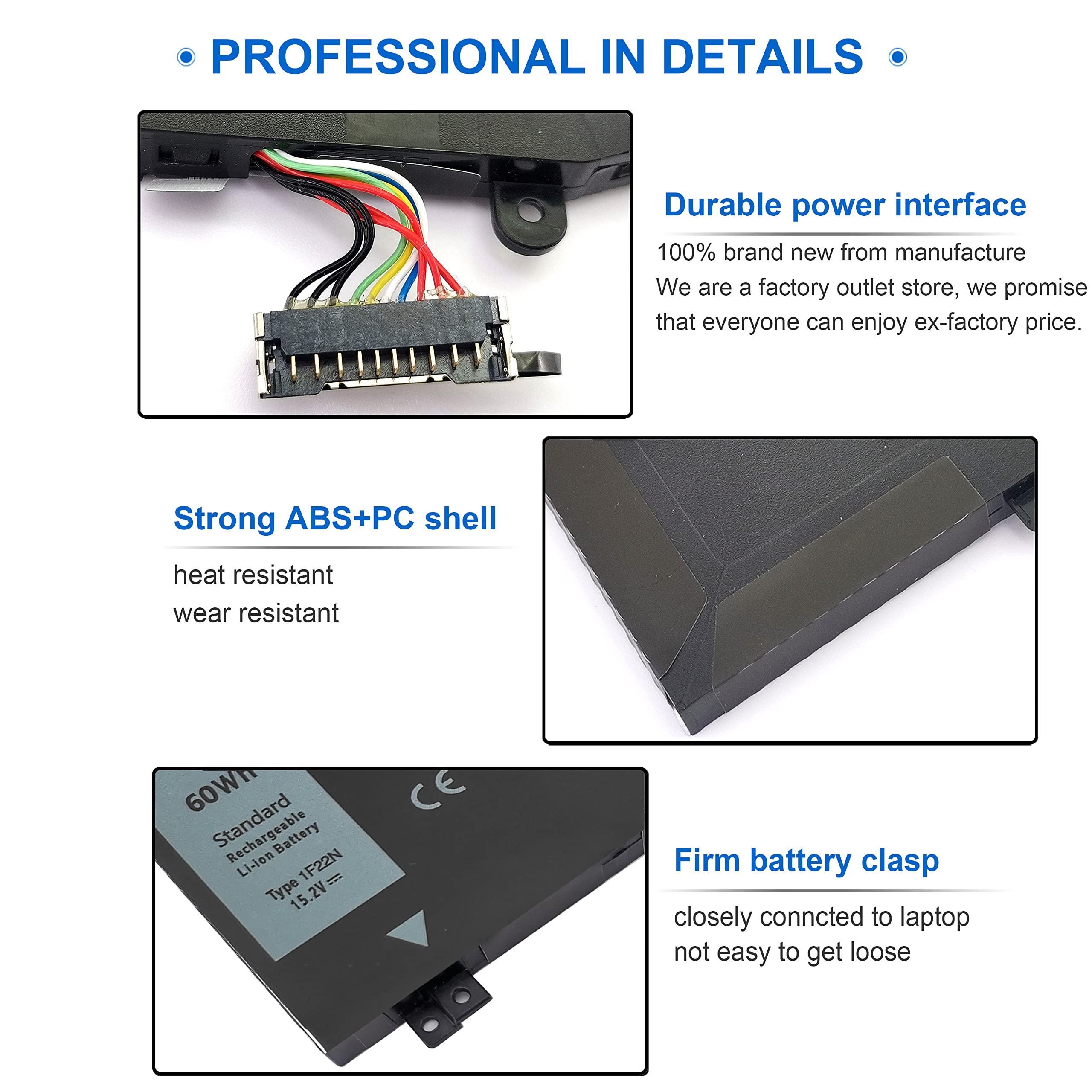 1F22N Laptop Battery For Dell Alienware M15 R1 2018, Alienware M17 R1 2019, For Dell G5 15 5590, G7 7590, G7 7790 Series, P79F P