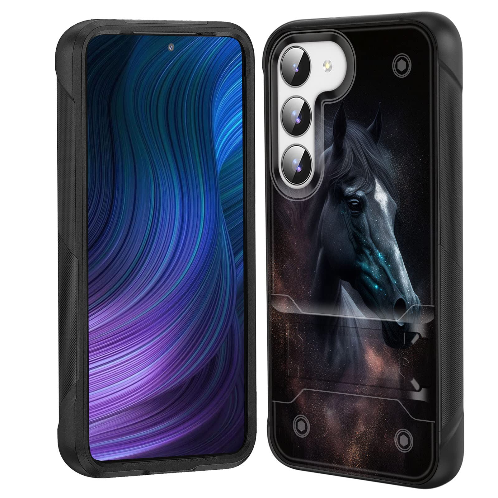 Efgwsder For Galaxy S23 Plus Case With Kickstand,Dual Layer Hybrid Hard Pc & Soft Silicone Rugged Shockproof Protective Phone Ca