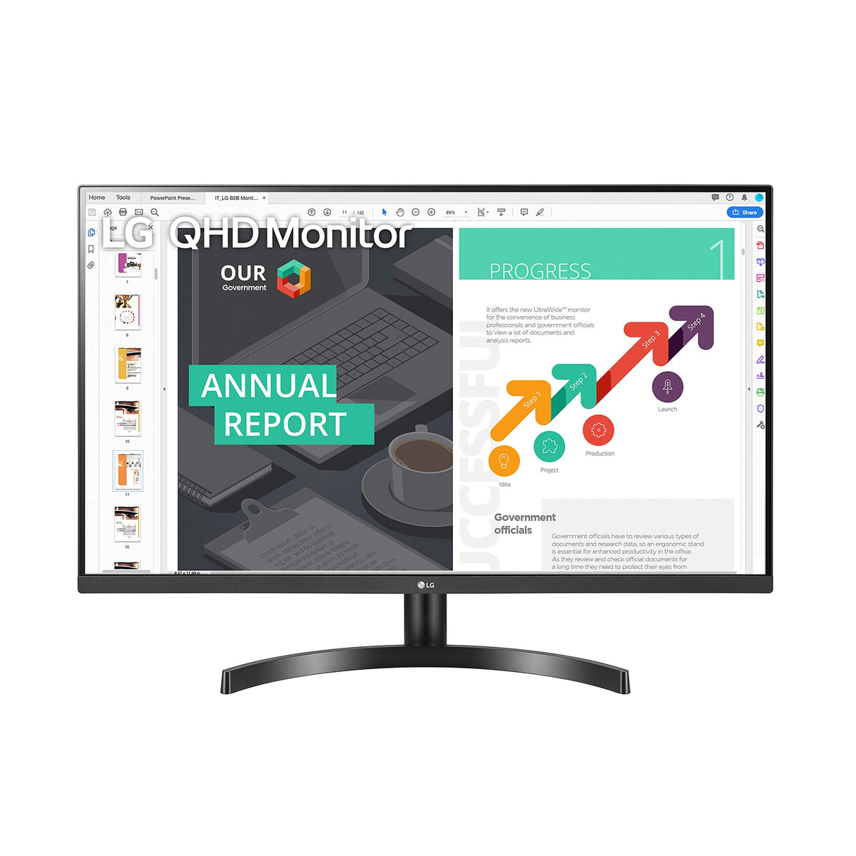 Lg Qhd 32 Inch Computer Monitor 32Qn600 B, Ips With Hdr 10 Compatibility And Amd Freesync, Black
