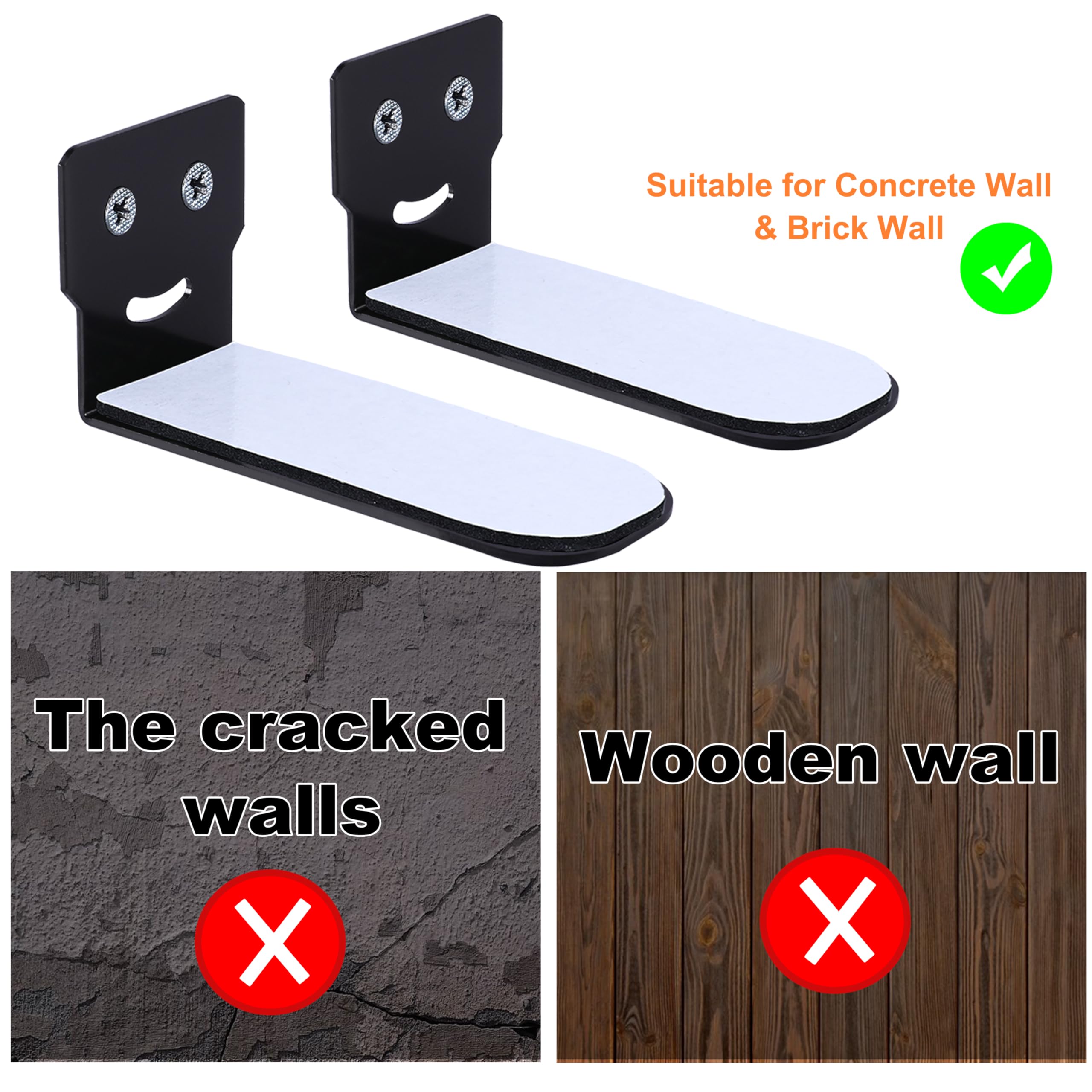 Suixing Universal Soundbar Wall Mount, Sound Bar Bracket For Most Of Soundbars Max 30 Lbs Anti-Drop Soundbar Wall Shelf(4.72 Inc