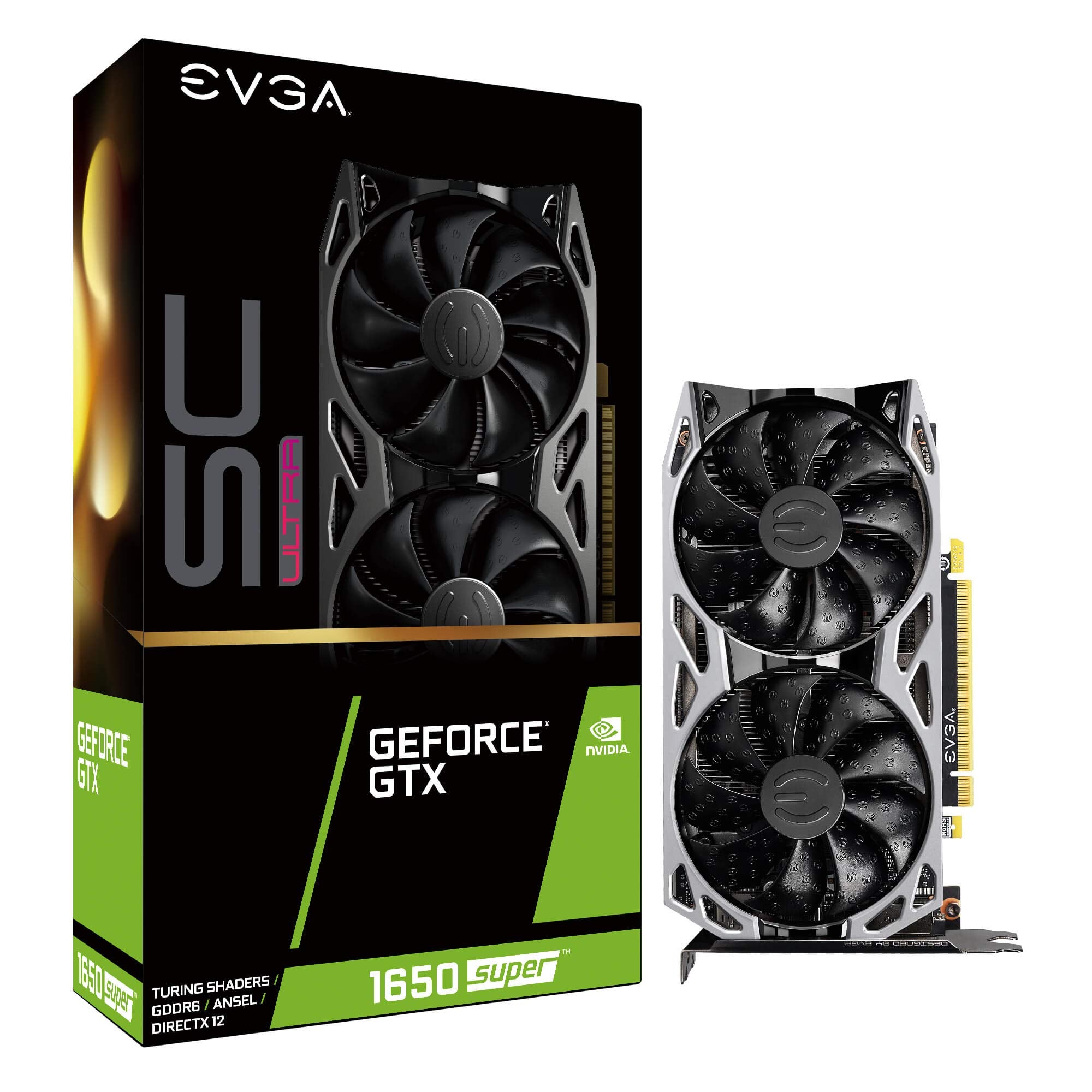 Evga Geforce Gtx 1650 Super Sc Ultra Gaming, 4Gb Gddr6, Dual Fan, Metal Backplate, 04G P4 1357 Kr