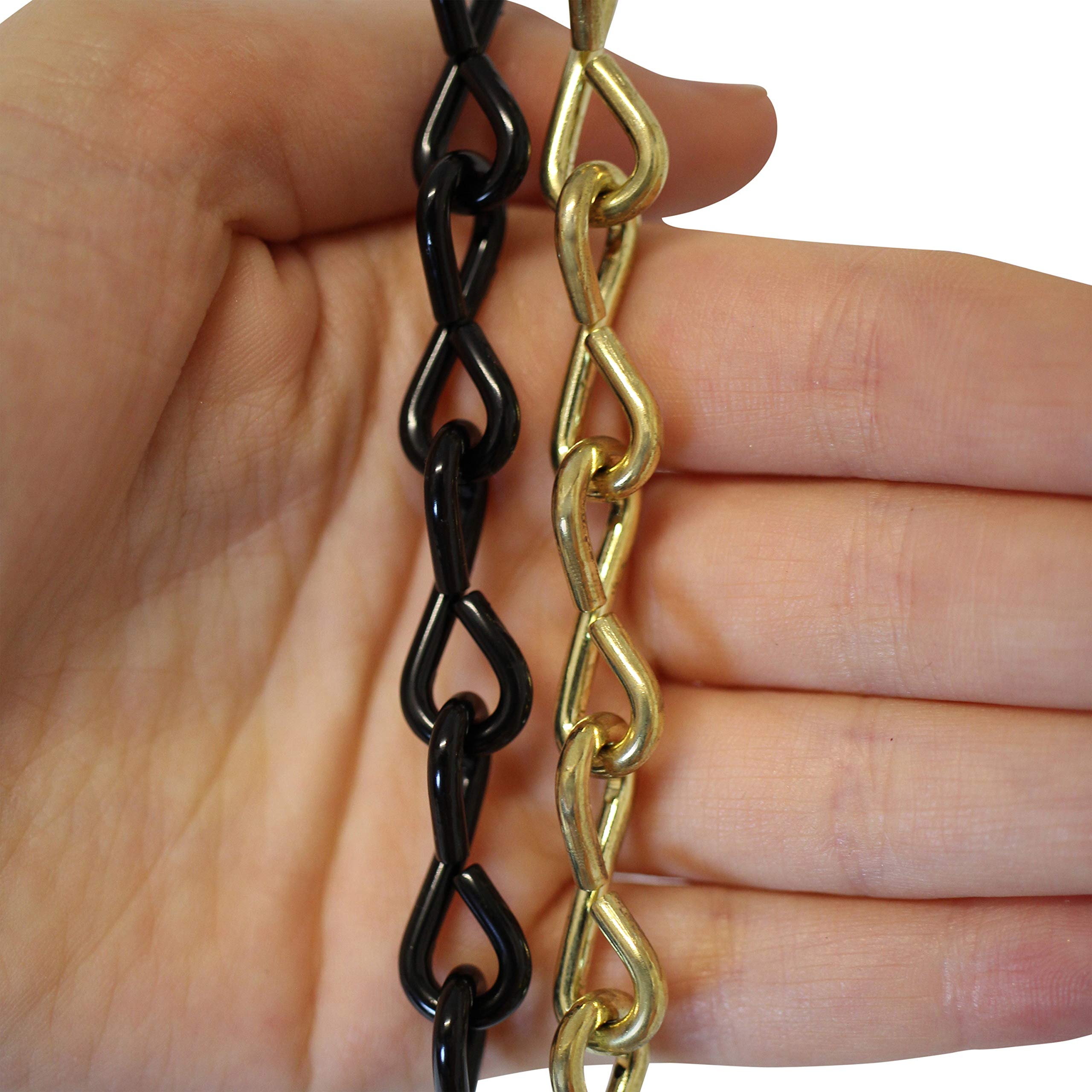 Rch Hardware Ch S50 12 Blk Steel Fixture Chain, 13 Gauge, Black