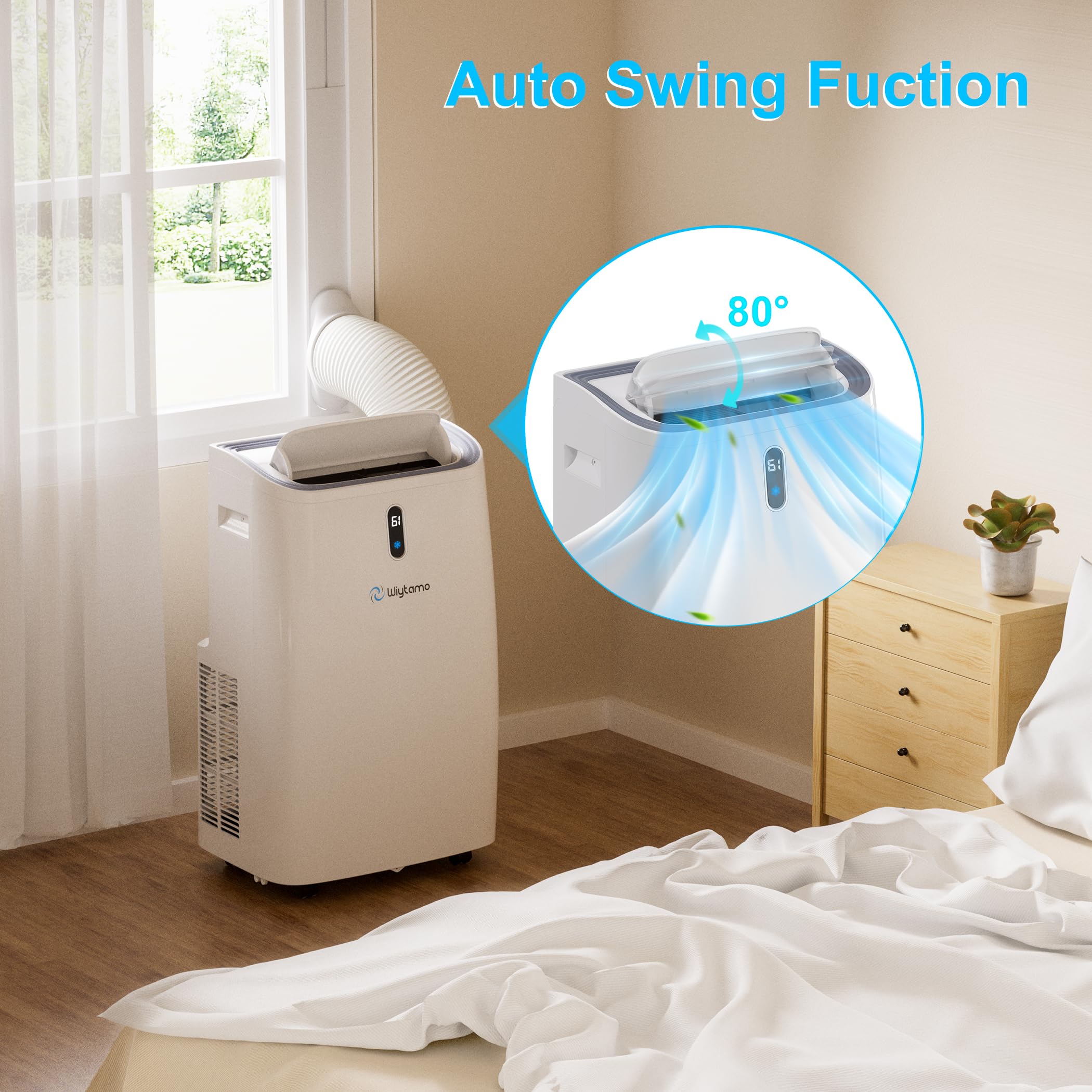 Wiytamo 14,000 Btu Portable Air Conditioners For Room Up To 700 Sq.Ft, Cool, Heat, Dehumidifier & Fan 4 In 1 Portable Ac Unit, R