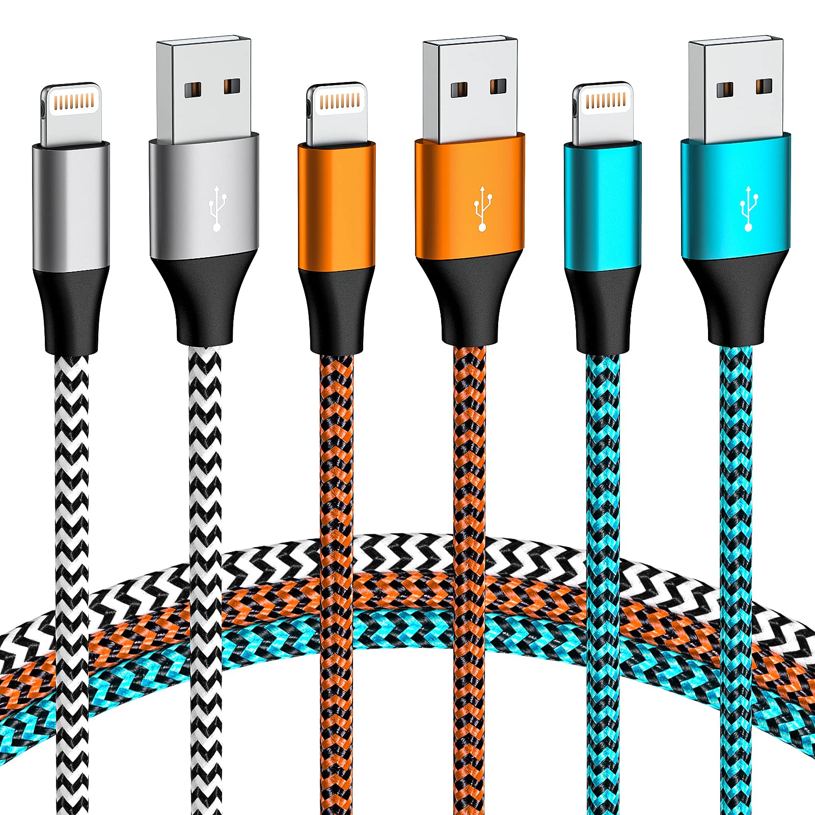 [Apple Mfi Certified] Iphone Charger,Compatible For Iphone Charger,3Pack 3Ft Fast Chargers Lightning Cable For Iphone 14/13/12/1