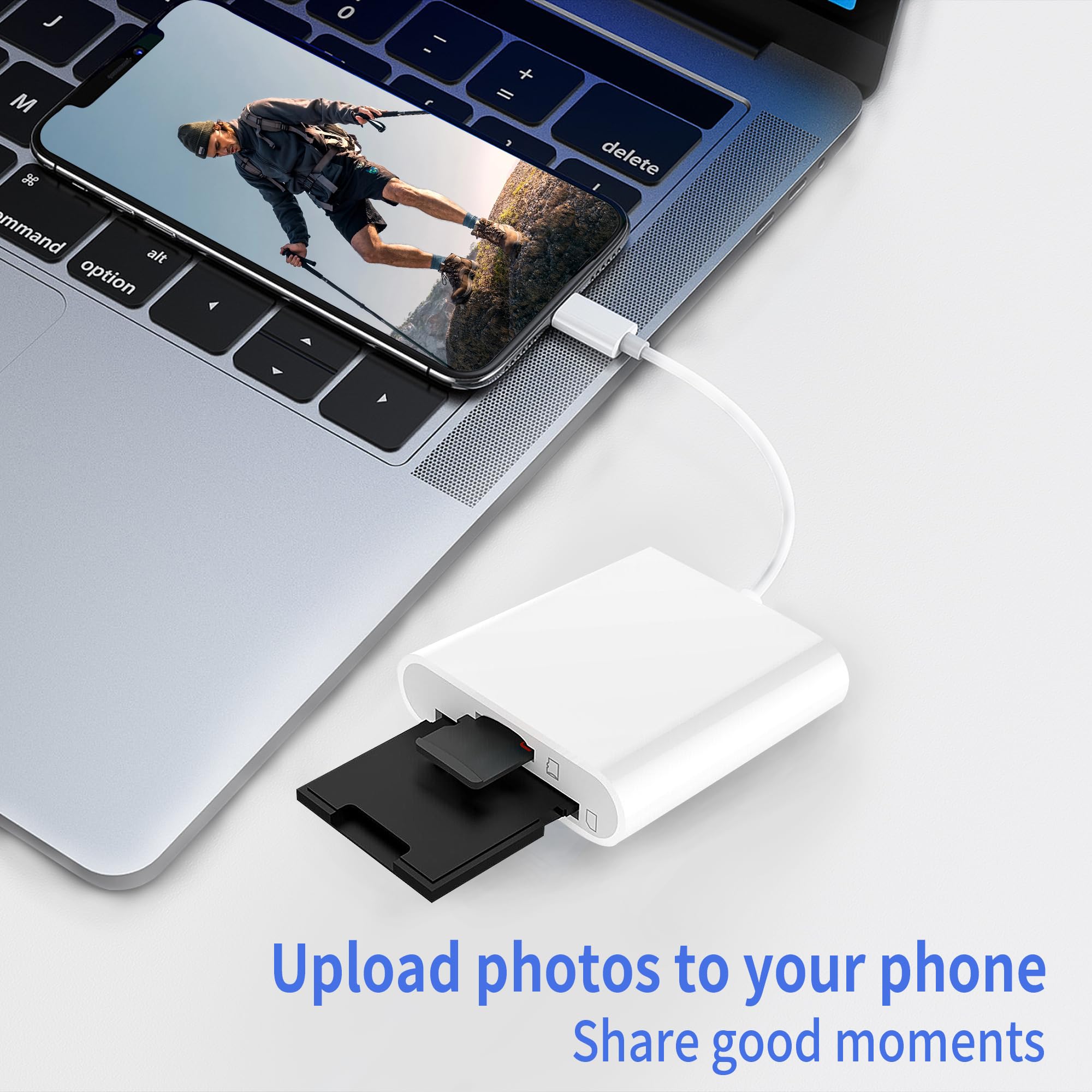 Dual Slot Sd Card Reader For I Phone I Pad, Photography Memory Card Reader, Supports Sd And Tf Cards, Track Camera Viewer, Gamin