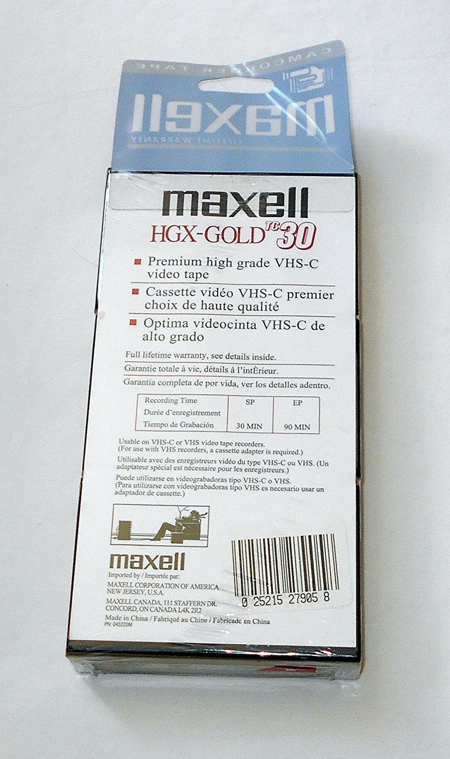 Maxell Vhs-C Tc-30 Hgx-Gold Camcorder Videocassette (3Pk)