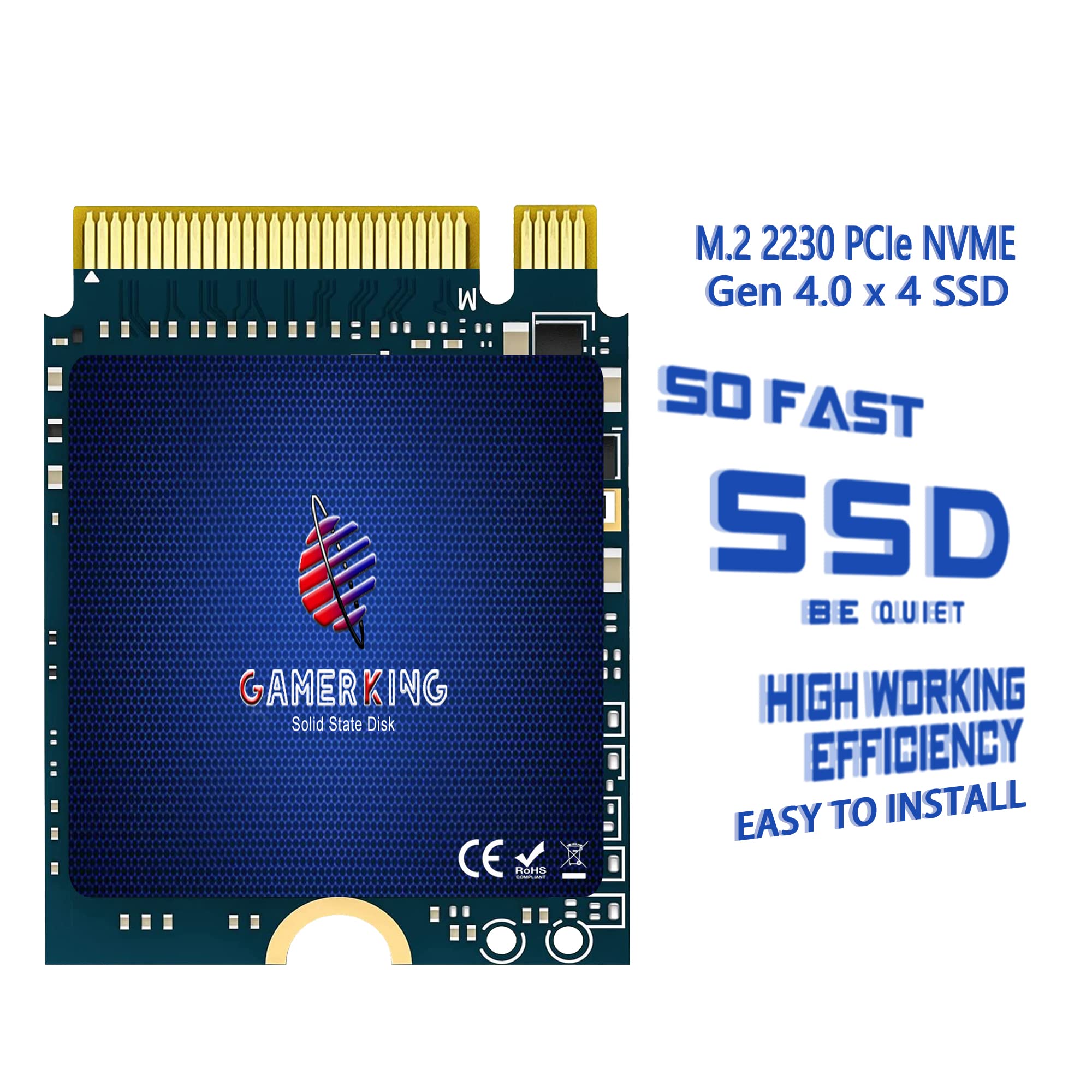 Gamerking 512Gb M.2 2230 Ssd Nvme Pcie Gen 4.0X4 Internal Solid State Drive, Compatible With Ps5,Steam Deck, Microsoft Surface, Ultrabook, Laptop, Desktop,Gpd (M.2 2230 Pcie 4.0, 512Gb)